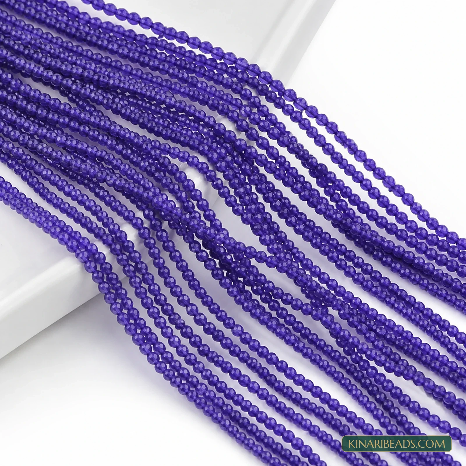 2mm Hydro Crystal Faceted Football Beads – Pack of 5 Strings - Purple colour