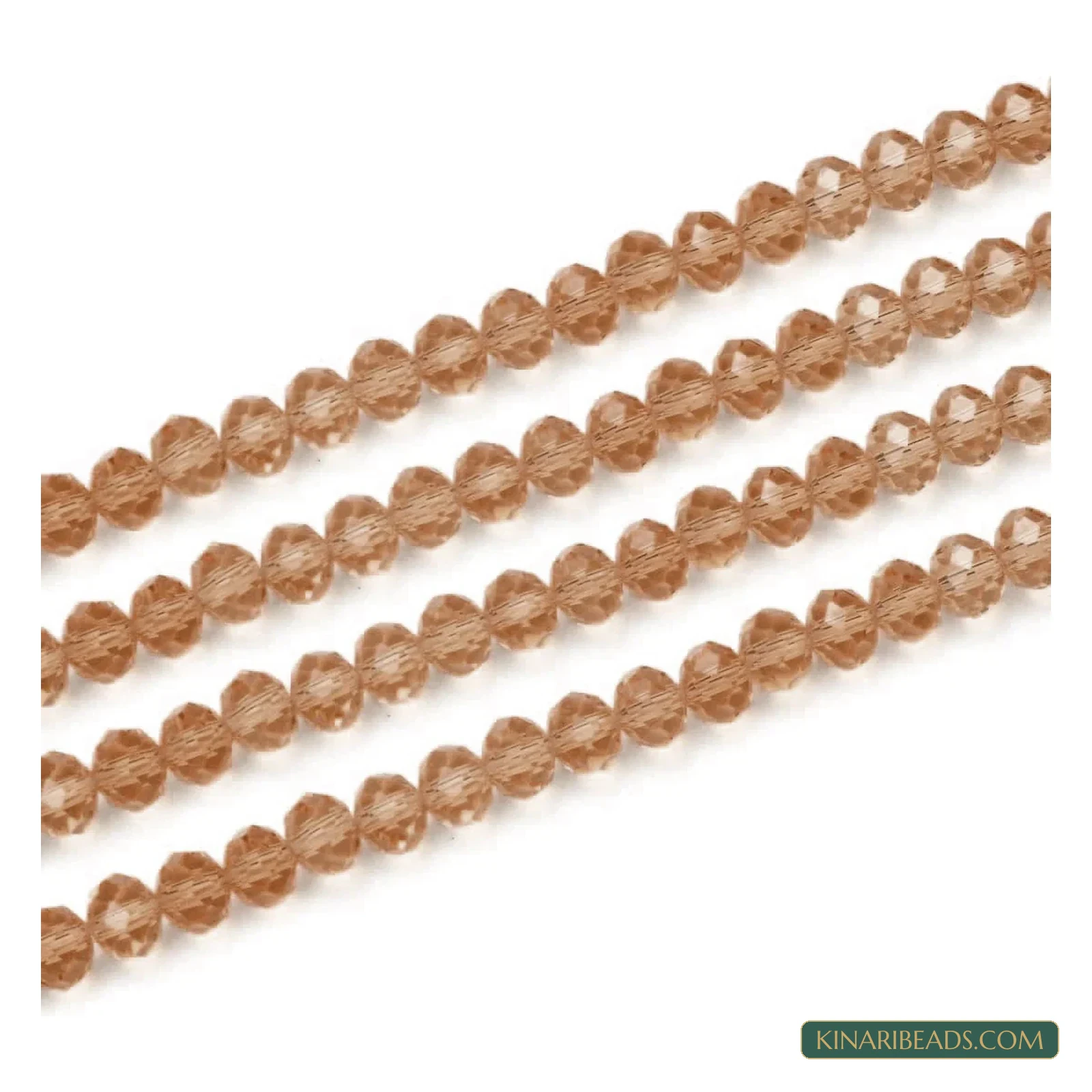 Faceted Crystal Rondelle Glass Beads – 3mm, 4mm, 6mm & 8mm - Champagne colour