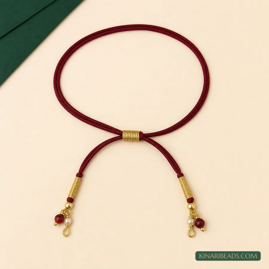Beaded Zari Necklace Dori – Maroon