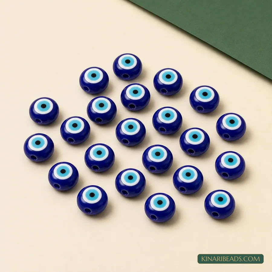 Evil Eye Glass Beads – Blue 10mm