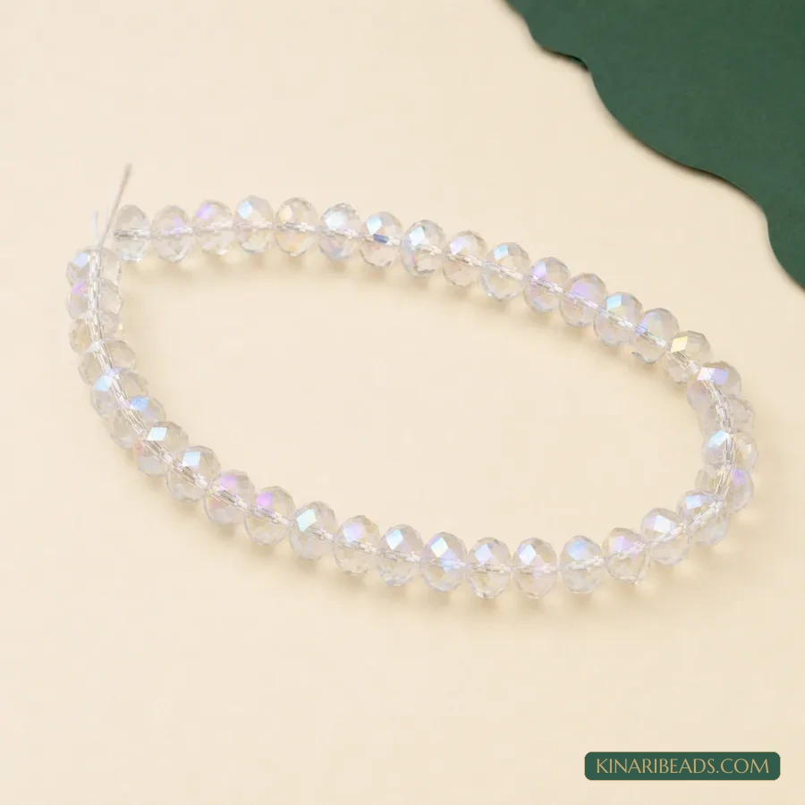 Faceted Crystal Rondelle Beads – AB Finish