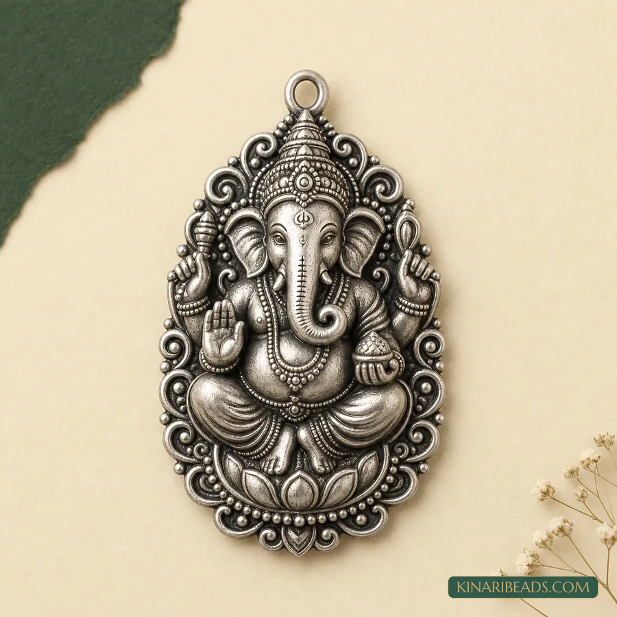 German Silver Ganesha Pendant