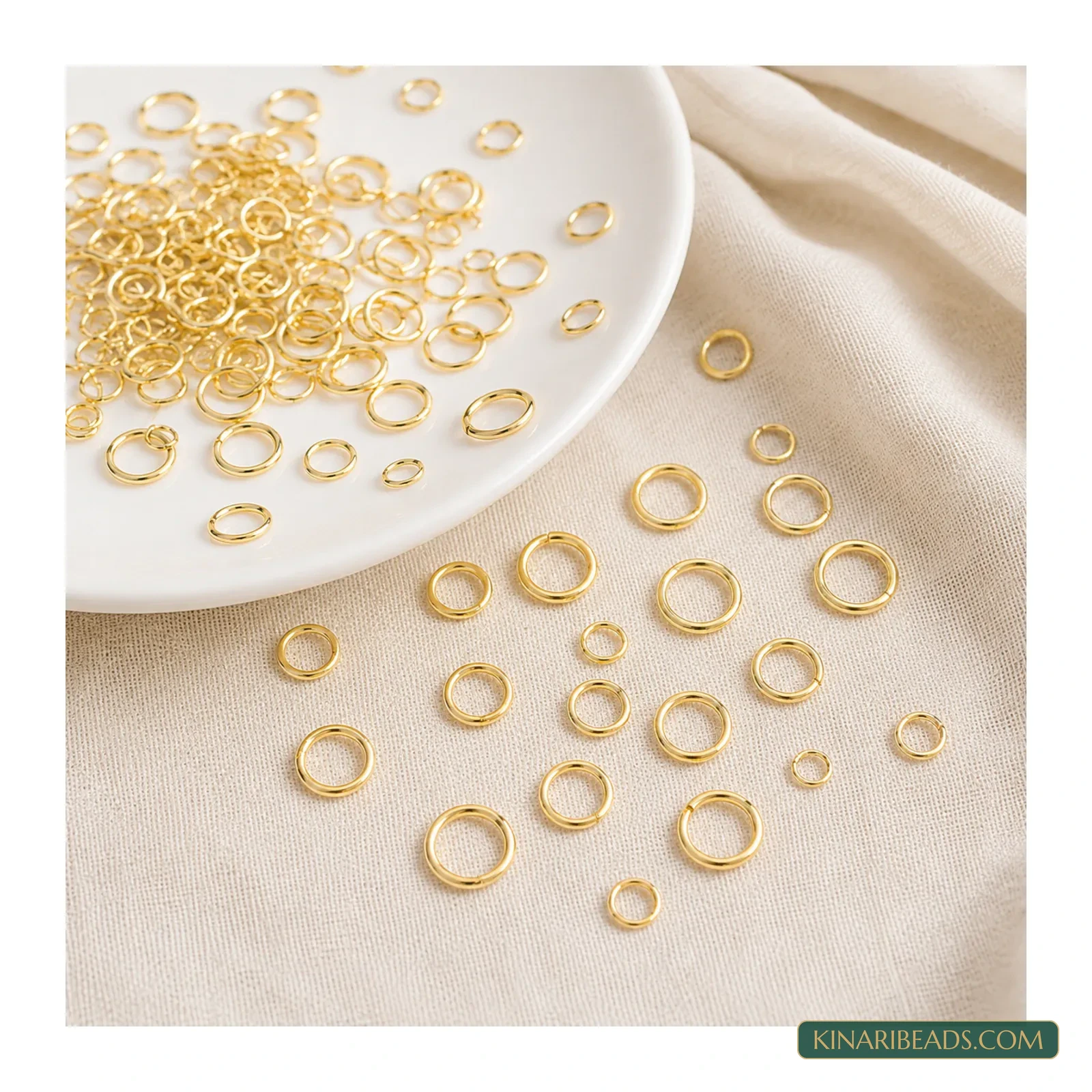 Gold Plated Brass Open Jump Rings 3mm to 10mm - 10g Pack product image