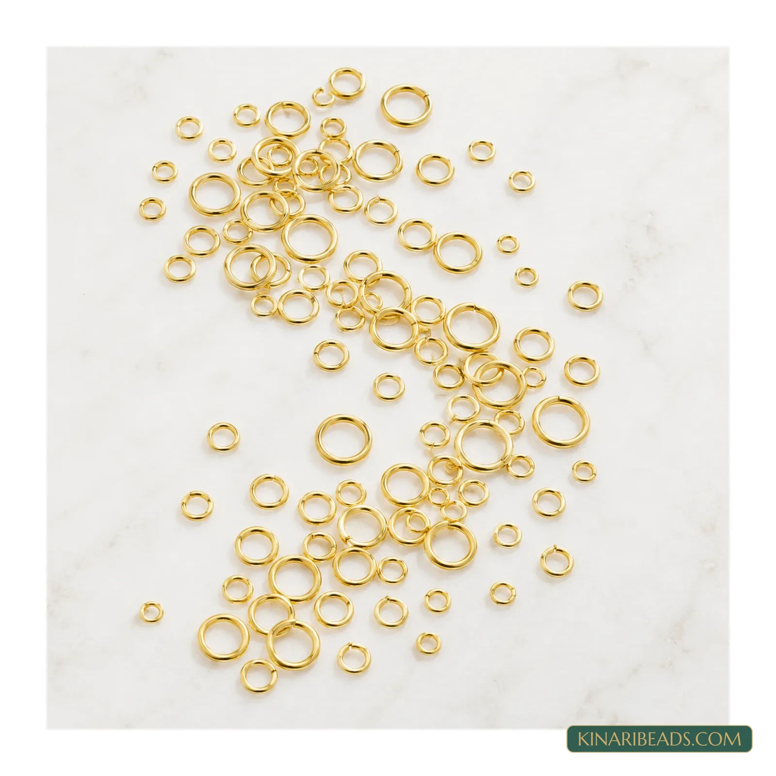 Gold Plated Brass Open Jump Rings 3mm to 10mm - 10g Pack product image
