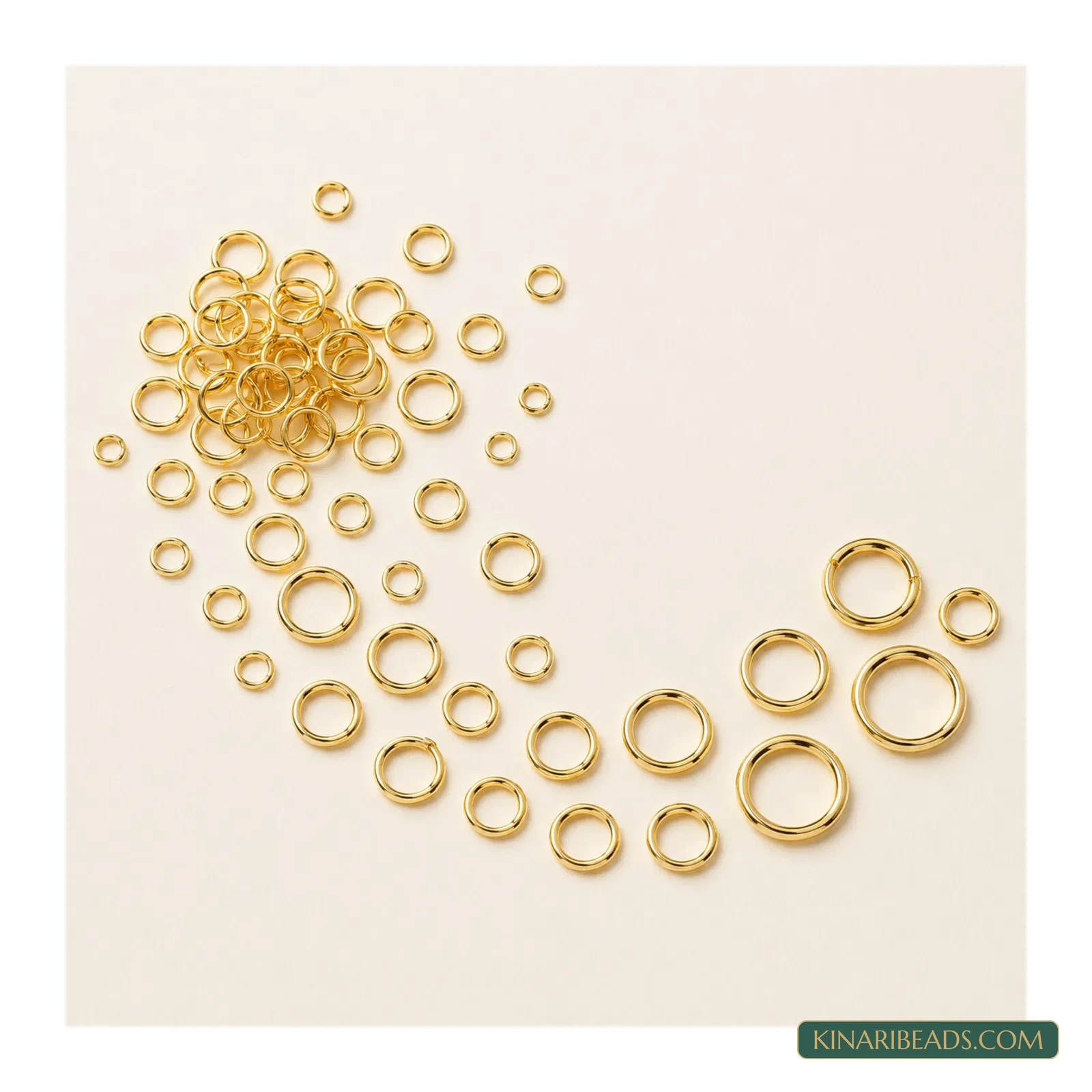 Gold Plated Brass Open Jump Rings 3mm to 10mm - 10g Pack product image