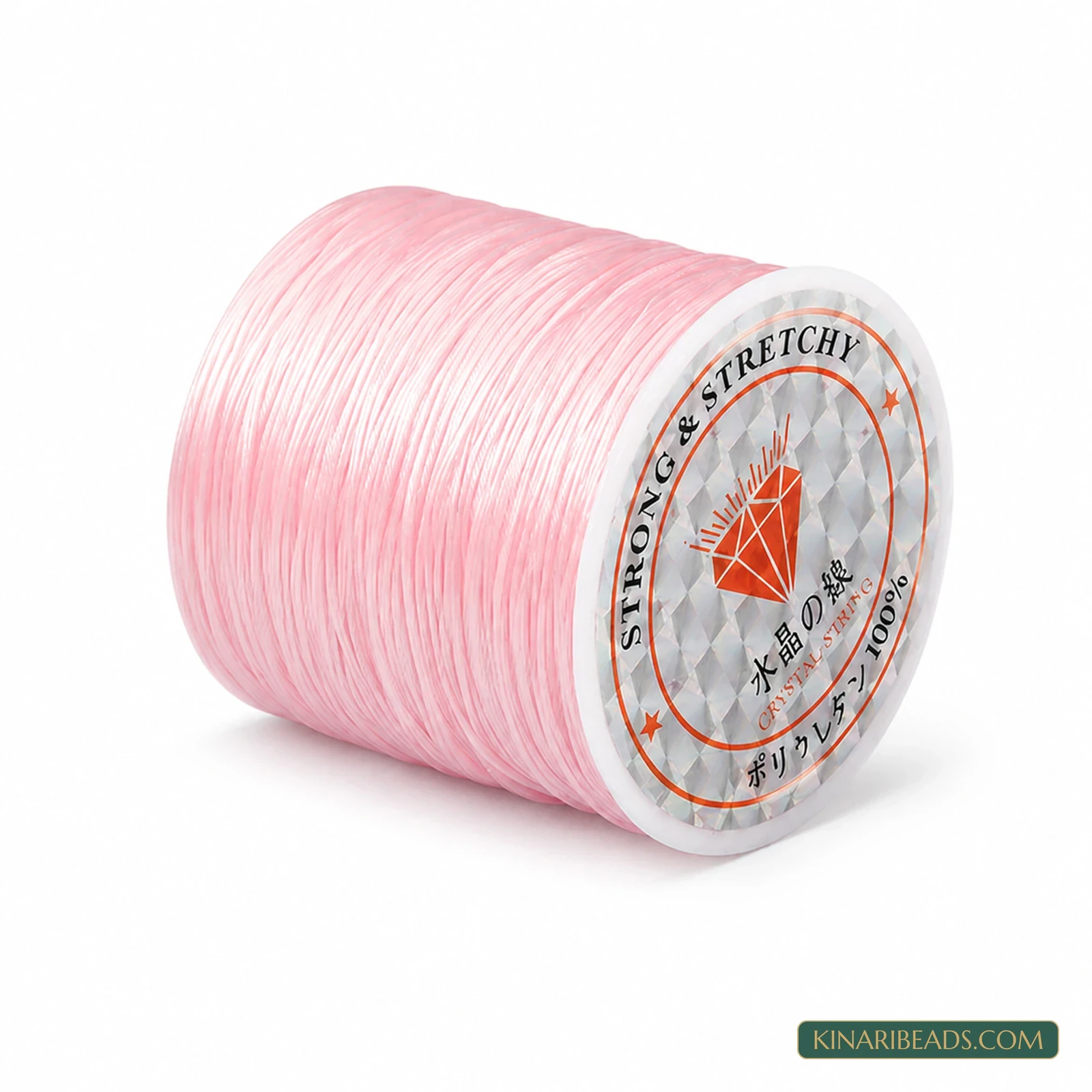 0.5mm Coloured Flat Elastic Thread – 40m Spool - Baby Pink colour
