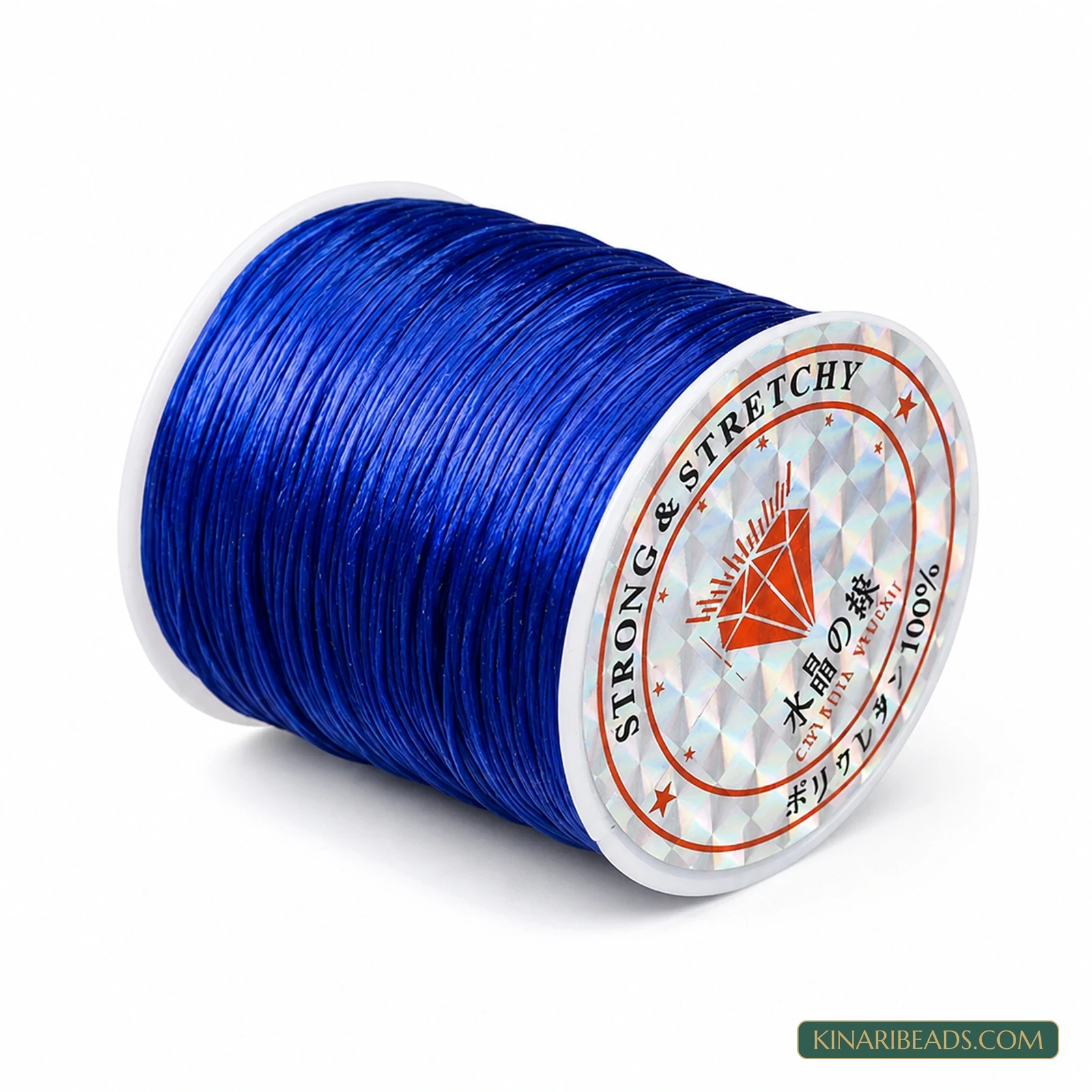 0.5mm Coloured Flat Elastic Thread – 40m Spool - Blue colour