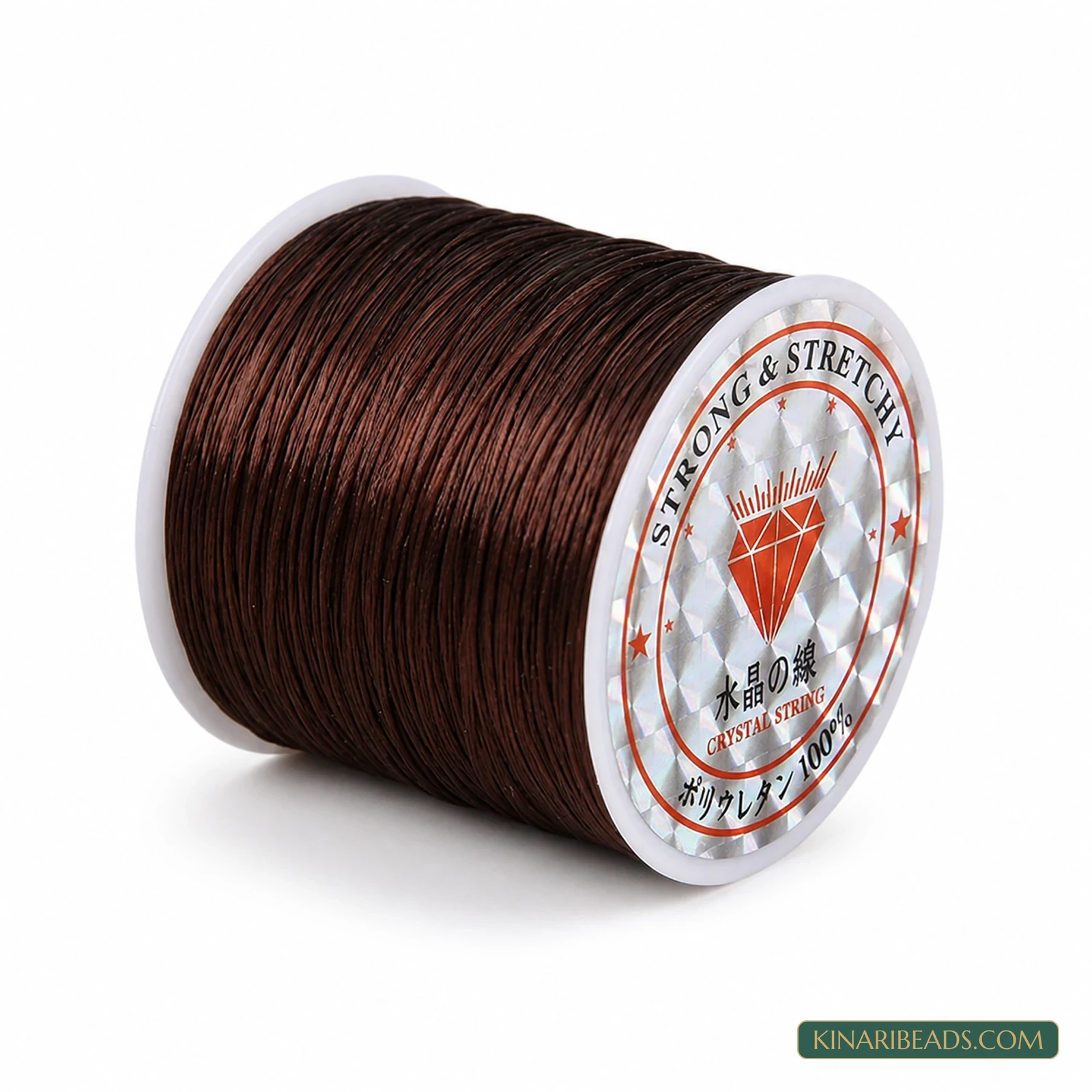 0.5mm Coloured Flat Elastic Thread – 40m Spool - Chocolate colour