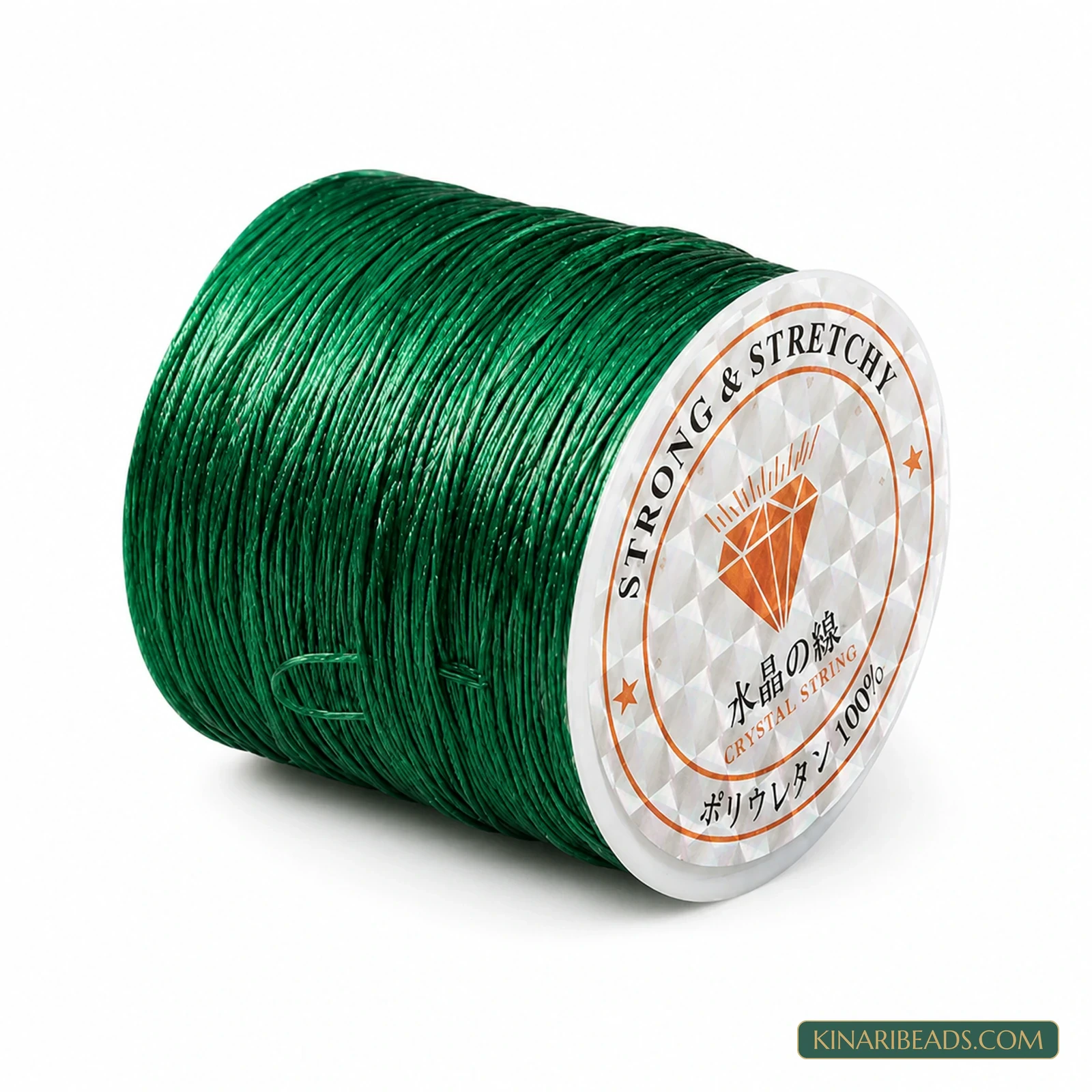0.5mm Coloured Flat Elastic Thread – 40m Spool - Dark Green colour