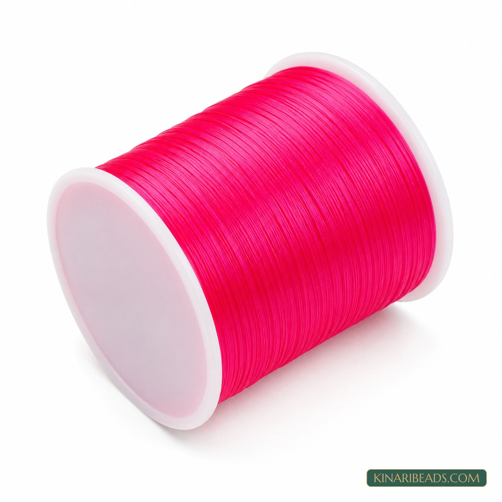 0.5mm Coloured Flat Elastic Thread – 40m Spool - Hot Pink colour