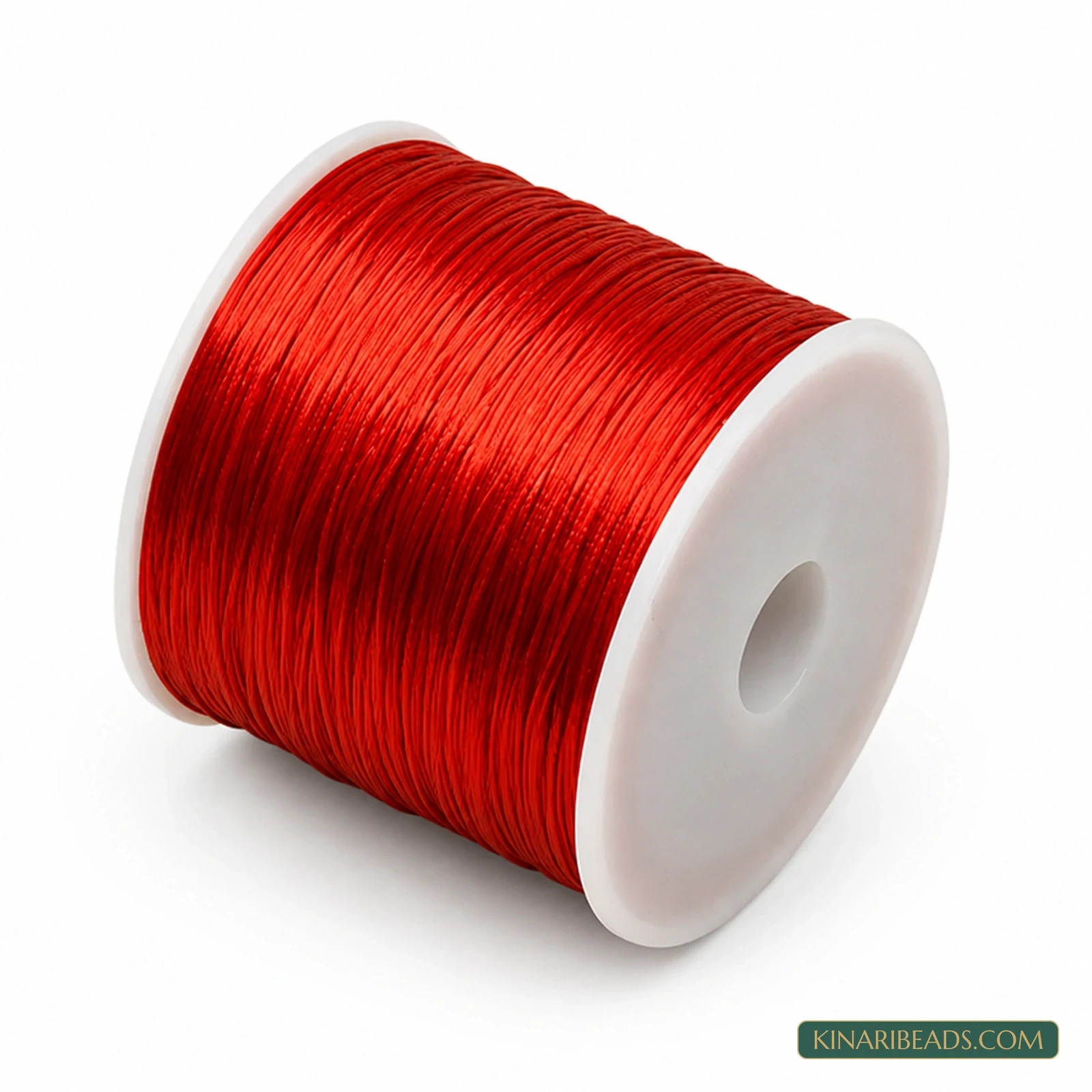 0.5mm Coloured Flat Elastic Thread – 40m Spool - Red colour