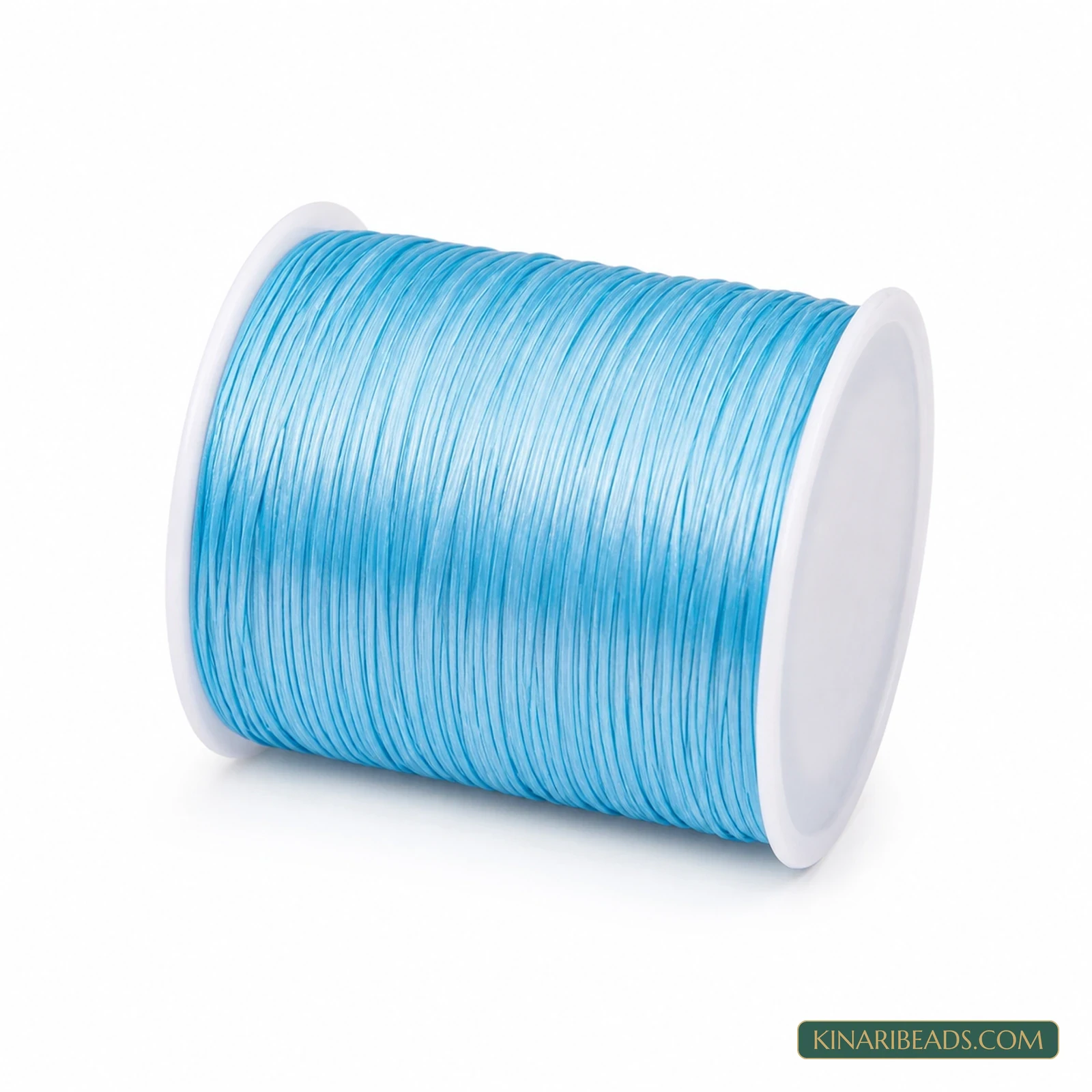 0.5mm Coloured Flat Elastic Thread – 40m Spool - Sky Blue colour