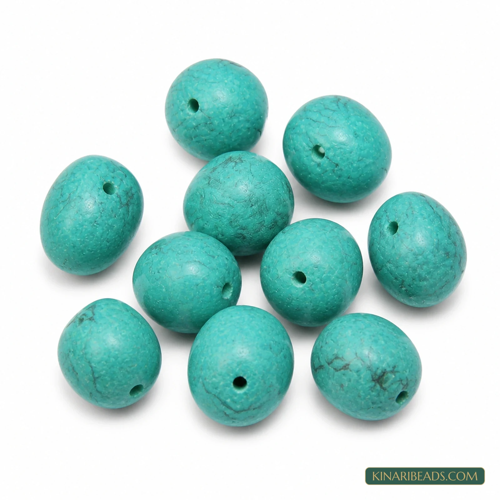10 Pcs 22×17mm Turquoise Synthetic Howlite Beads