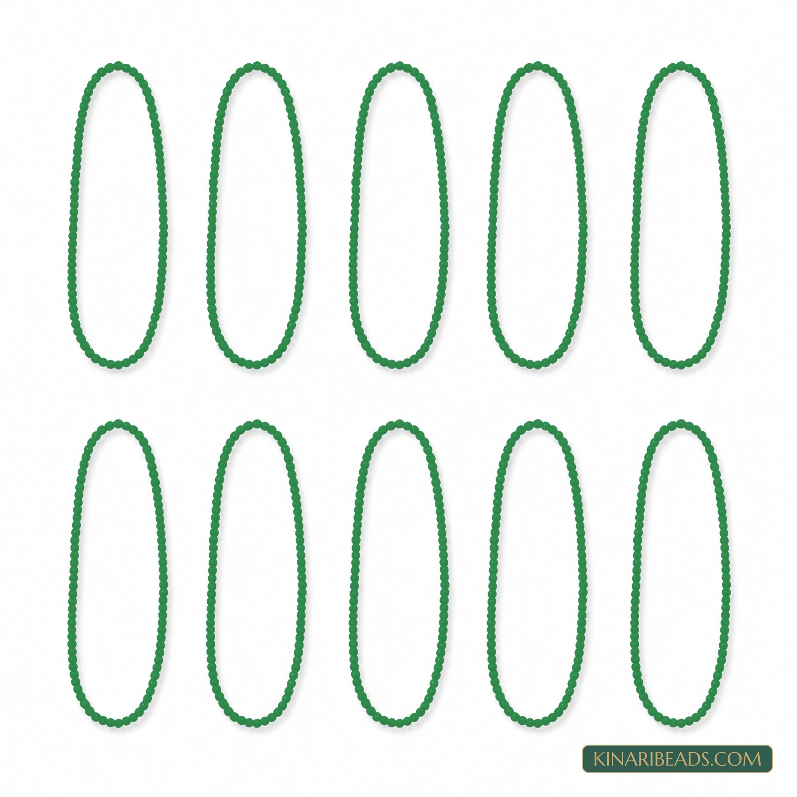 10 Strings 2mm Preciosa Glass Seed Beads - Multicolor Range - Green colour