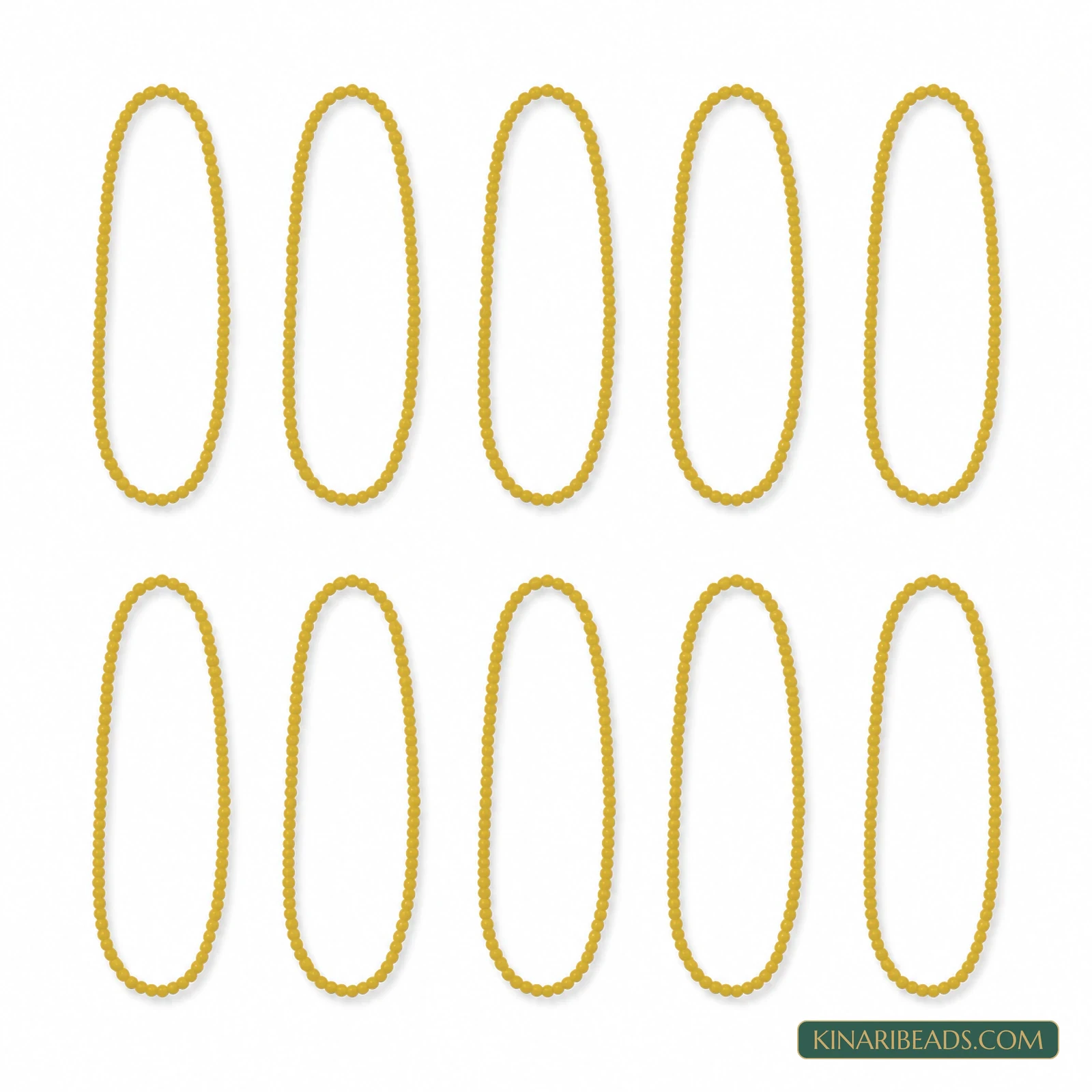 10 Strings 2mm Preciosa Glass Seed Beads - Solid Colours - Golden colour