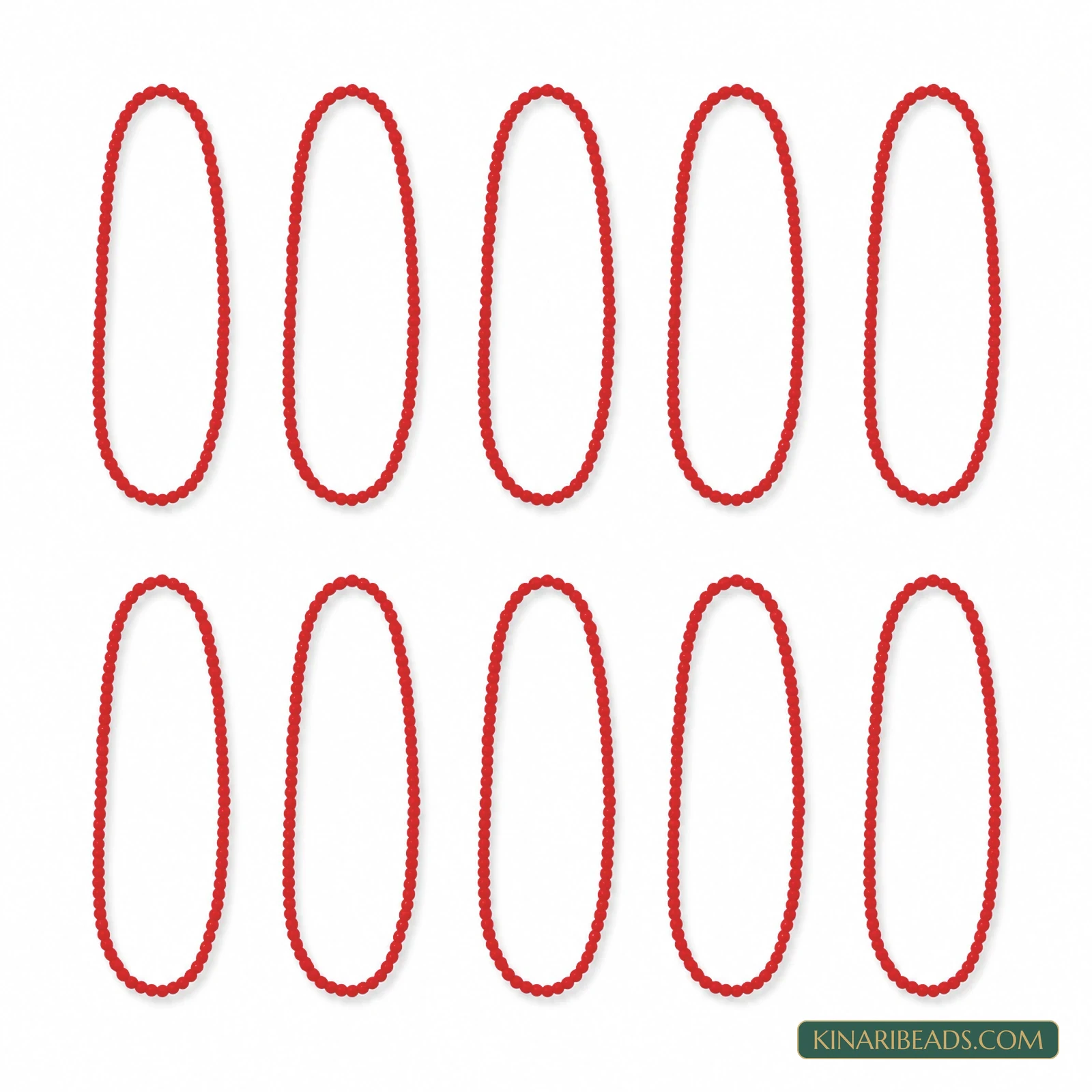 10 Strings 2mm Preciosa Glass Seed Beads - Solid Colours - Red colour