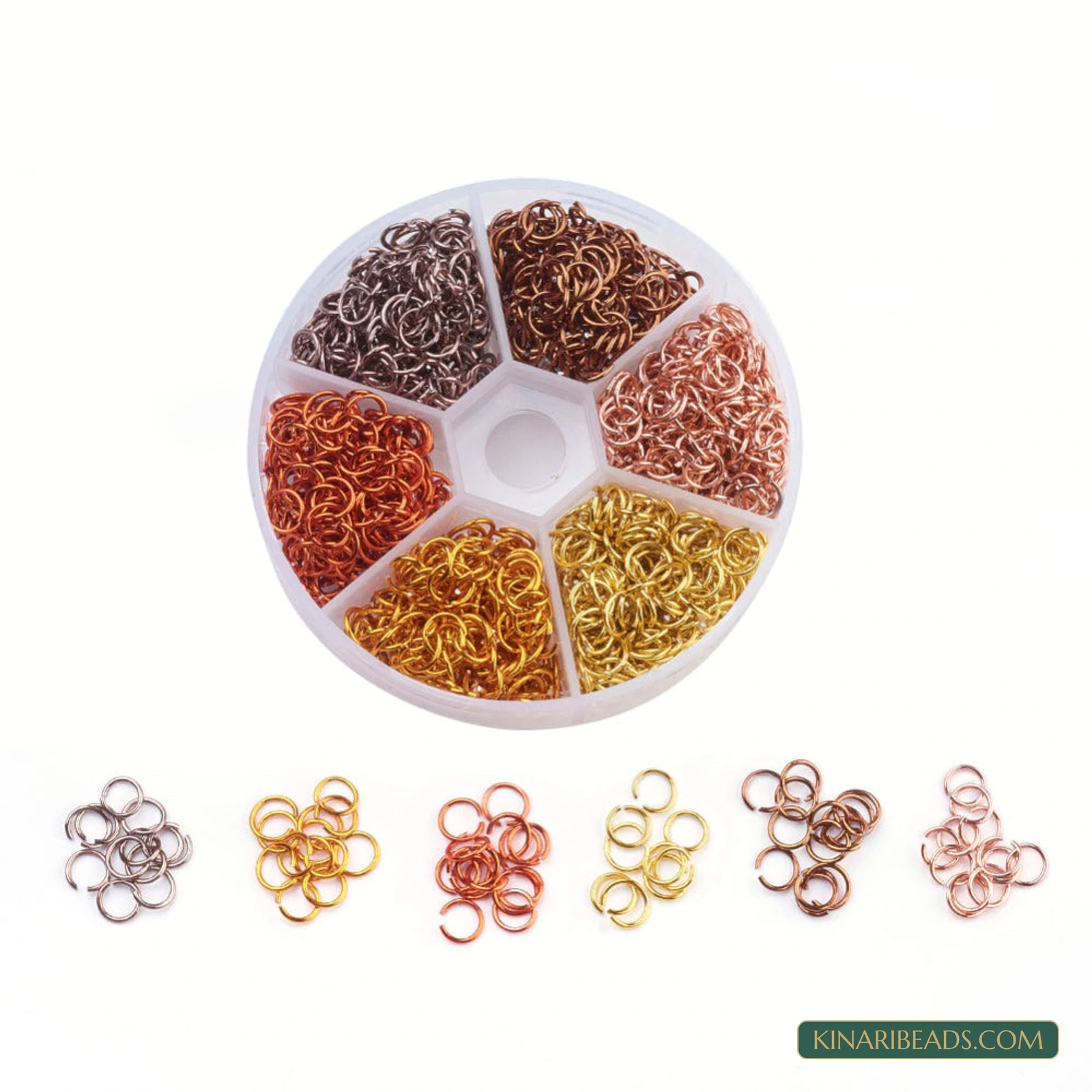1,080-Piece Aluminium Open Jump Rings Kit – 6 Colours product image