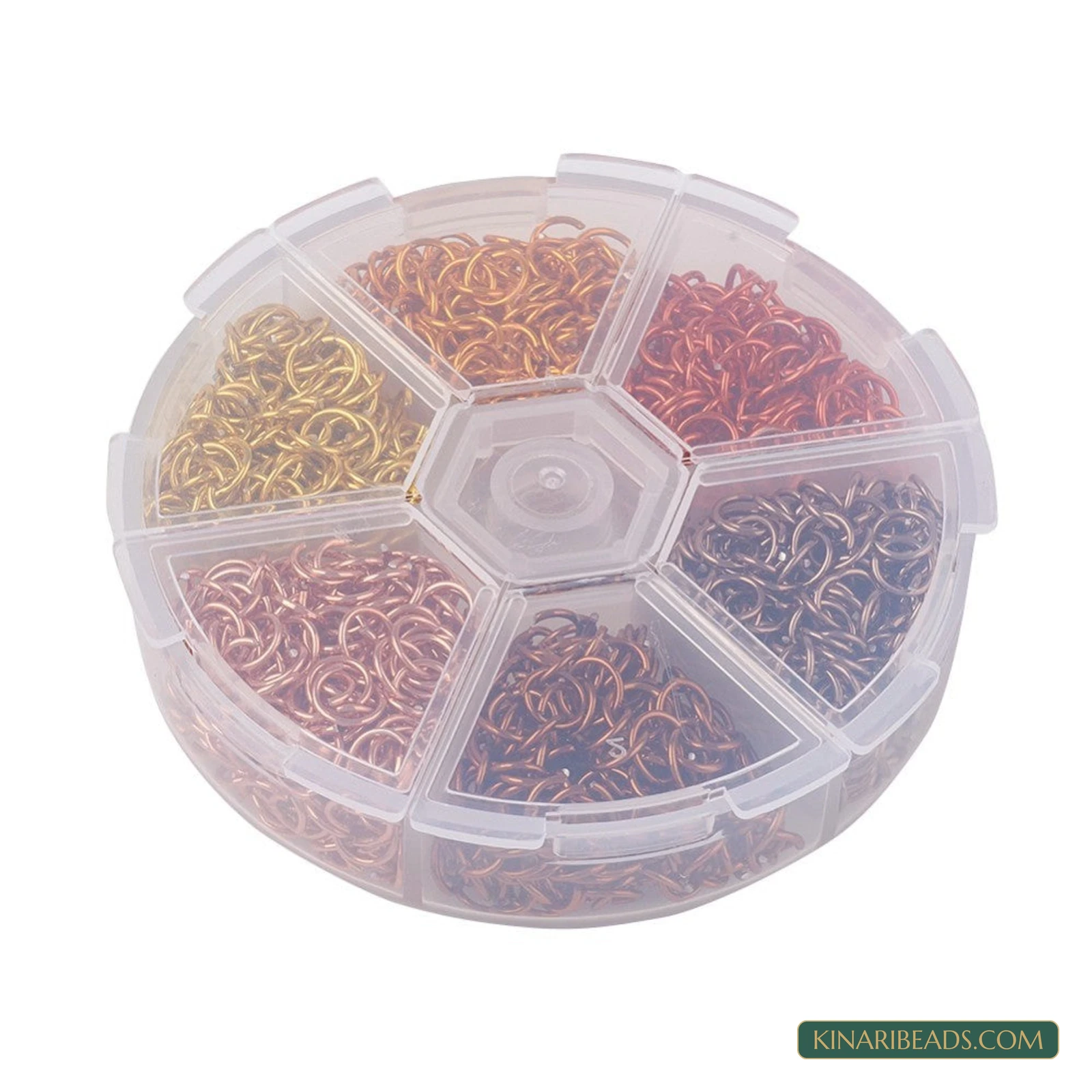 1,080-Piece Aluminium Open Jump Rings Kit – 6 Colours product image