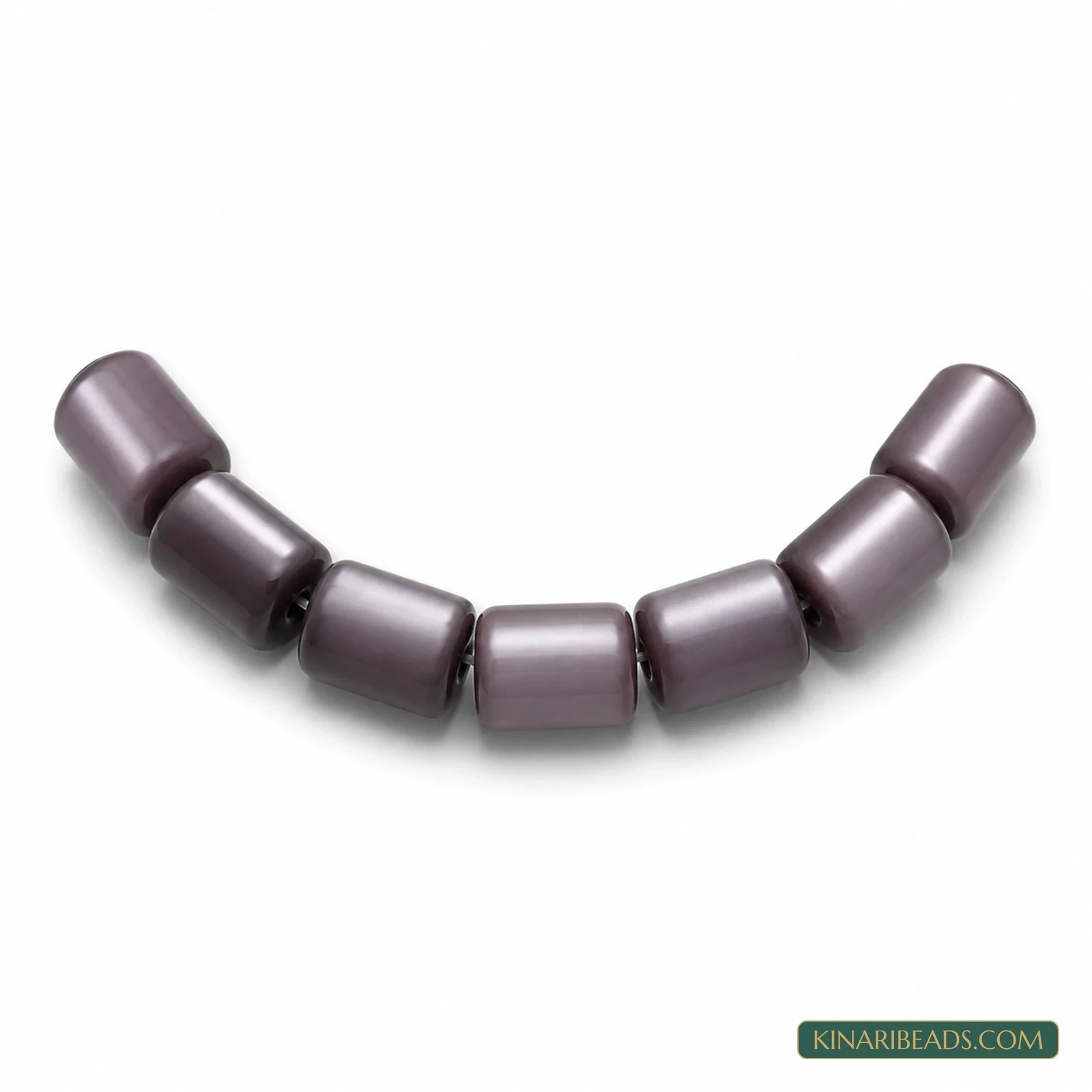 10×6mm Tube Cat’s Eye Glass Beads – 1 String - Purple colour