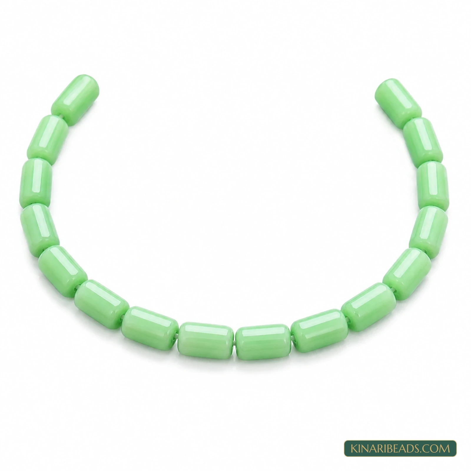 10×6mm Tube Cat’s Eye Glass Beads – 1 String - Sea Green colour
