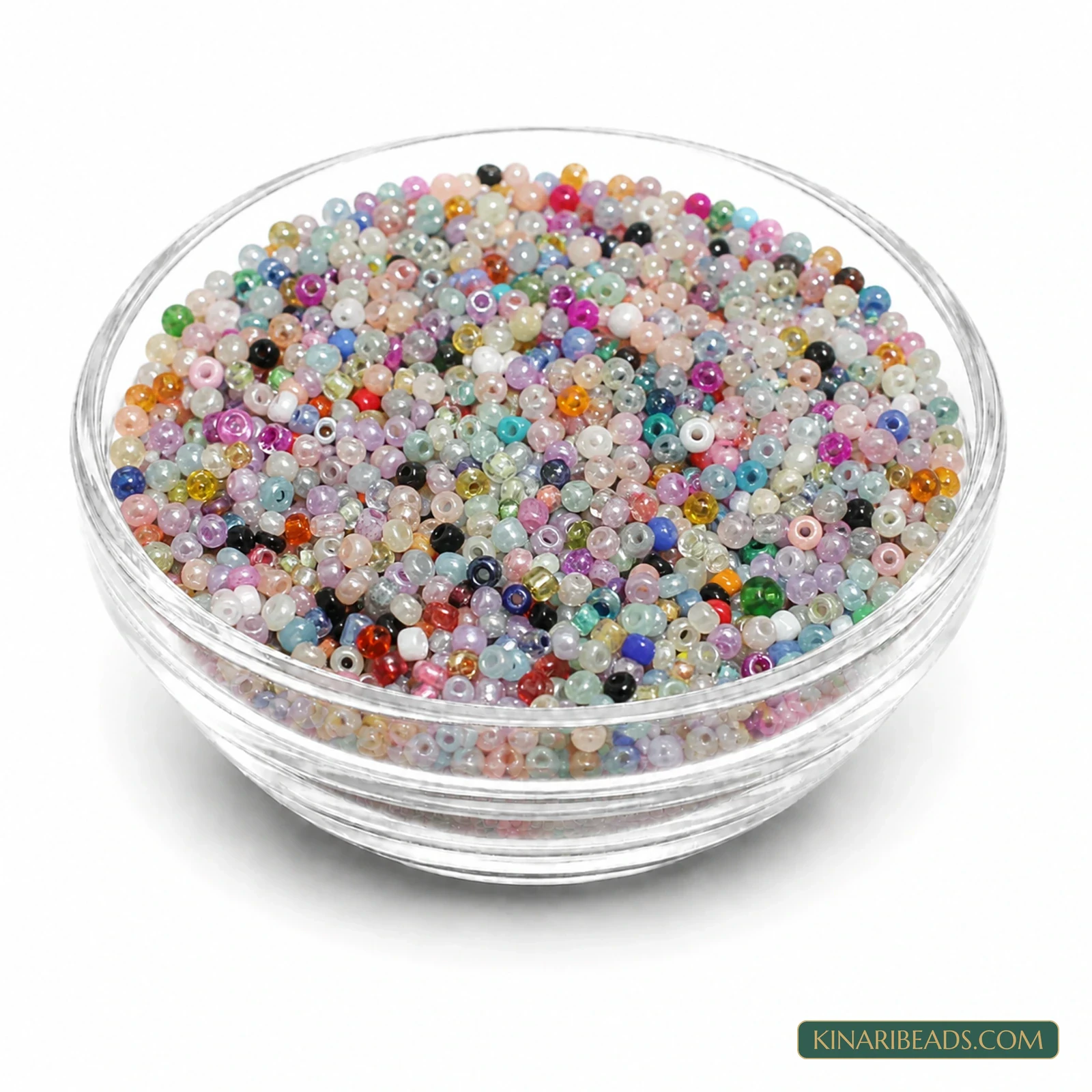 11/0 Multicolour Luster Glass Seed Beads for Embroidery & Jewellery - 100g