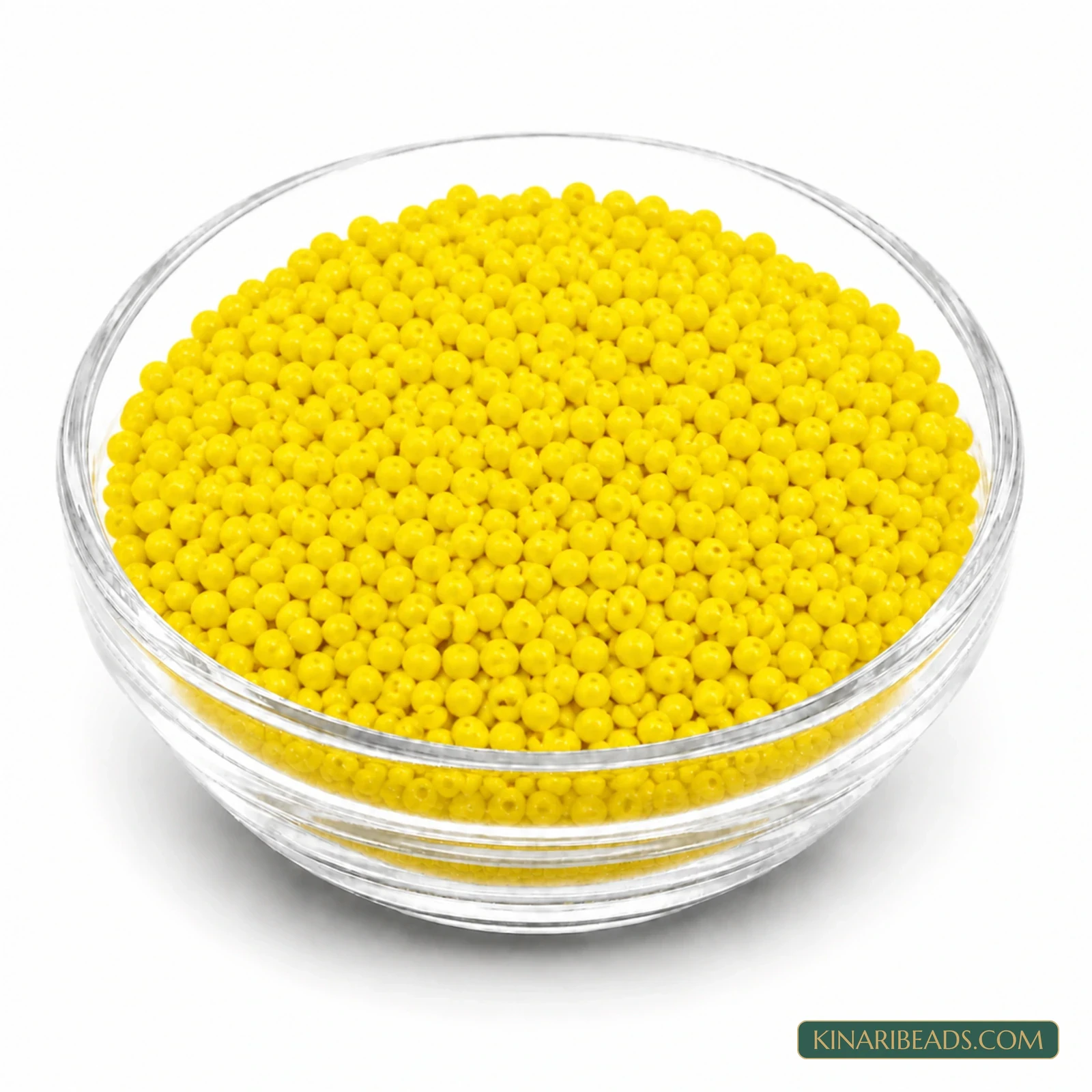 11/0 Opaque Round Glass Seed Beads for Aari Embroidery & Jewellery - 100g - Bright Yellow Opaque colour