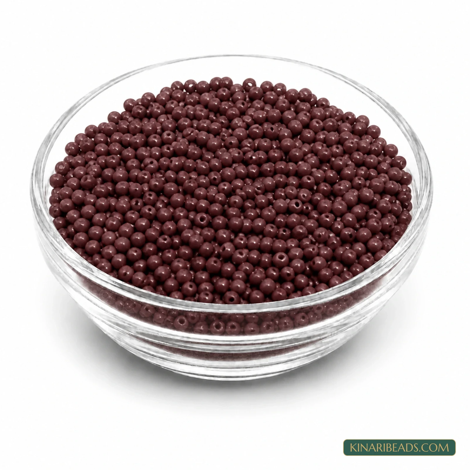 11/0 Opaque Round Glass Seed Beads for Aari Embroidery & Jewellery - 100g - Brown Opaque colour