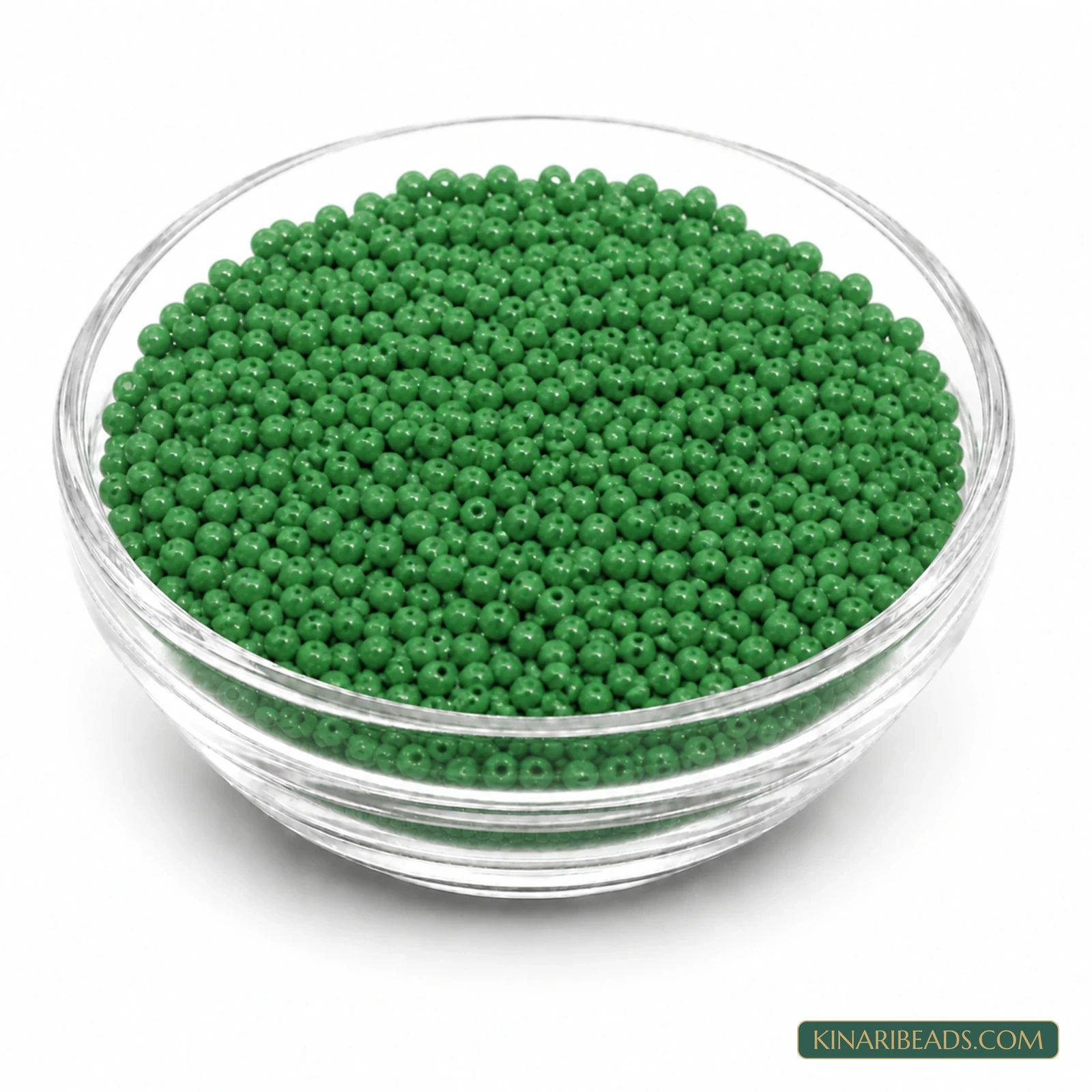 11/0 Opaque Round Glass Seed Beads for Aari Embroidery & Jewellery - 100g - Green Opaque colour