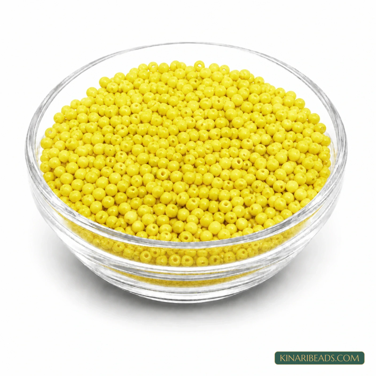 11/0 Opaque Round Glass Seed Beads for Aari Embroidery & Jewellery - 100g - Lemon Yellow Opaque colour