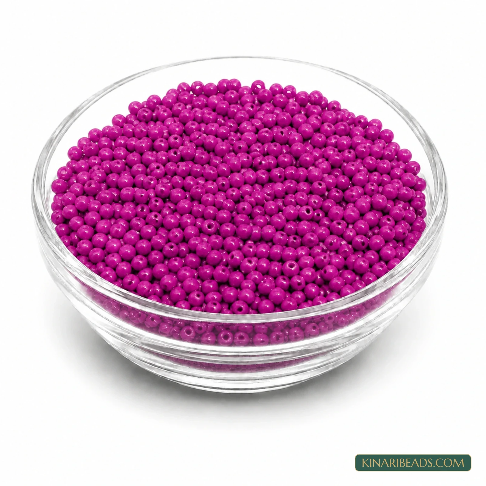 11/0 Opaque Round Glass Seed Beads for Aari Embroidery & Jewellery - 100g - Magenta Opaque colour