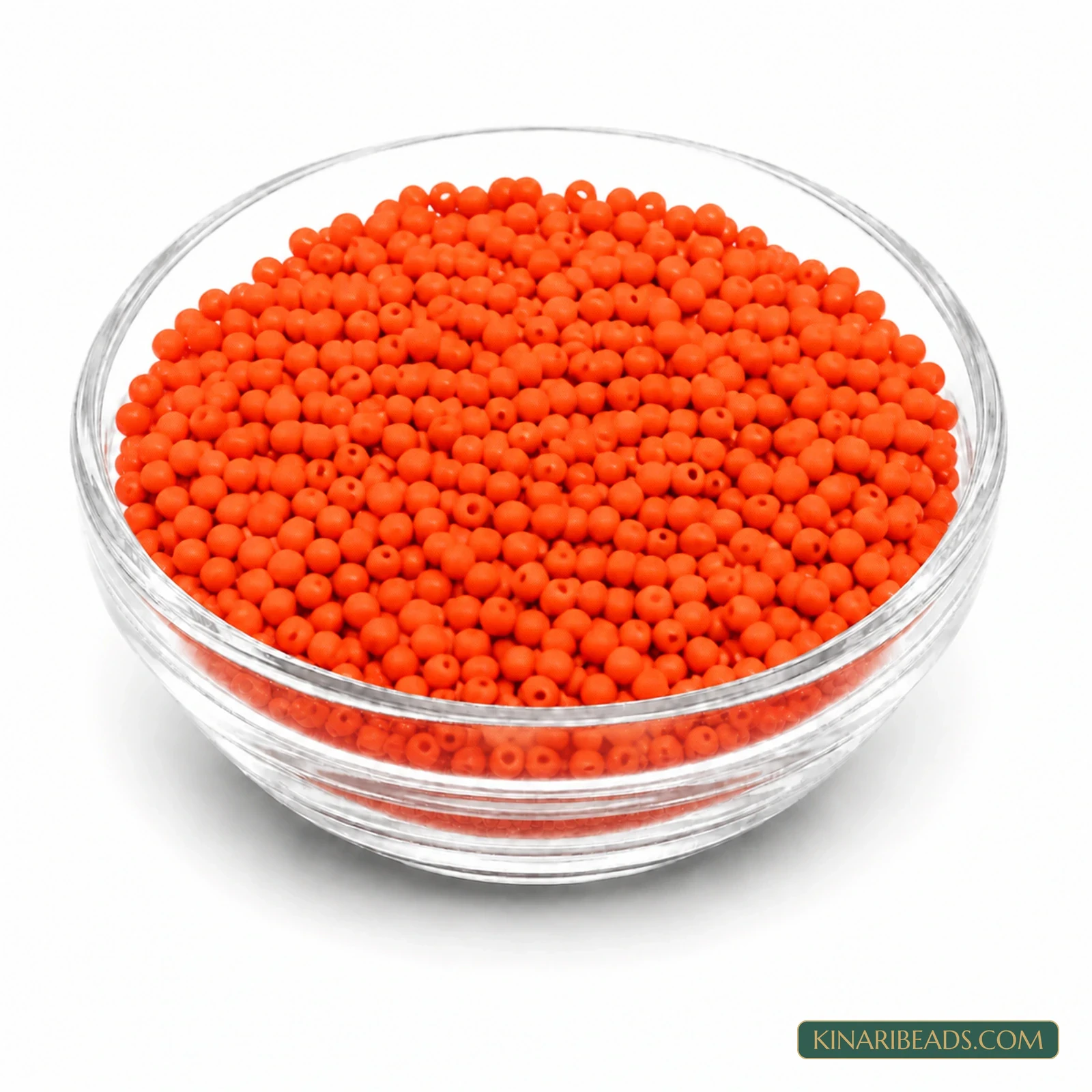 11/0 Opaque Round Glass Seed Beads for Aari Embroidery & Jewellery - 100g - Orange Opaque colour