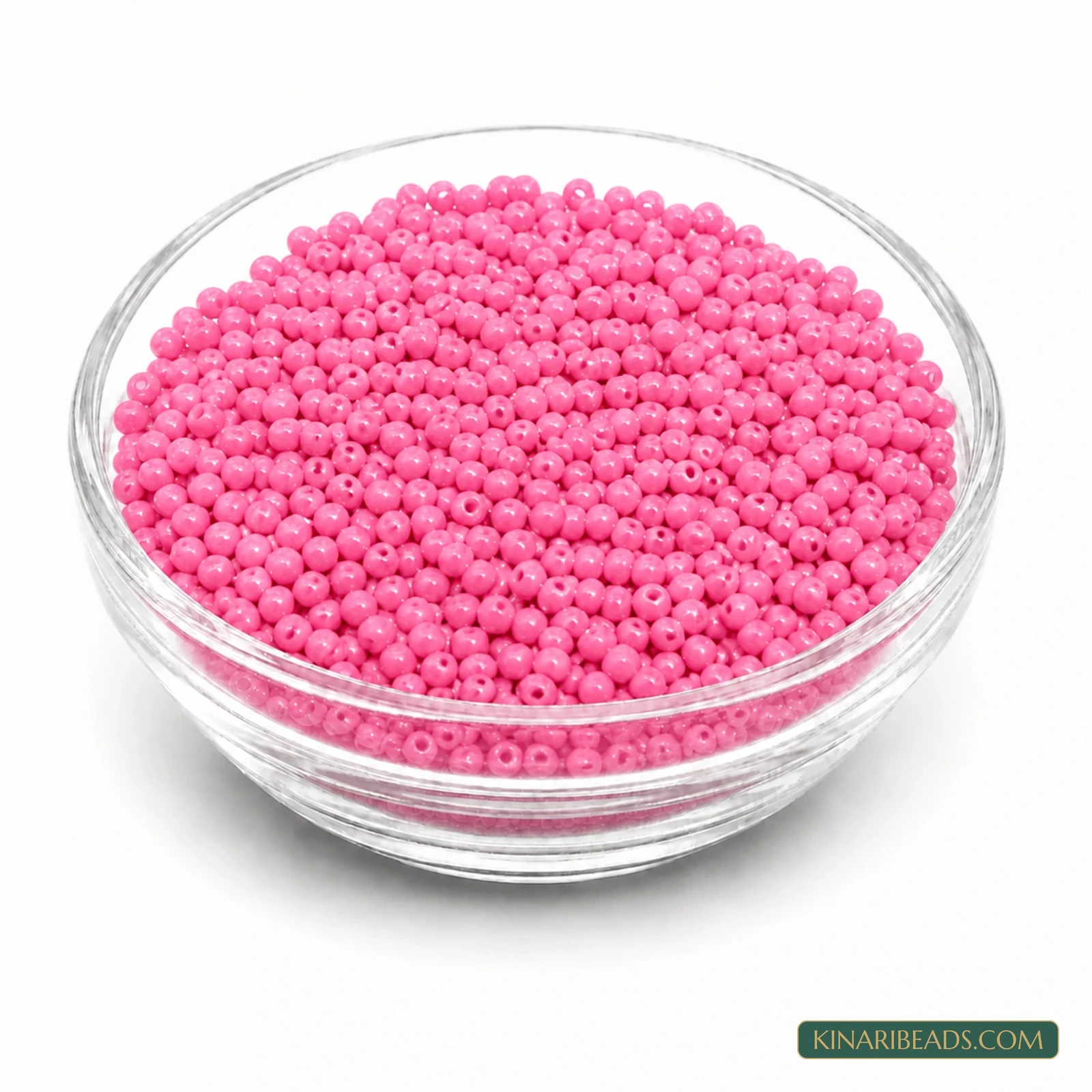 11/0 Opaque Round Glass Seed Beads for Aari Embroidery & Jewellery - 100g - Pink Opaque colour