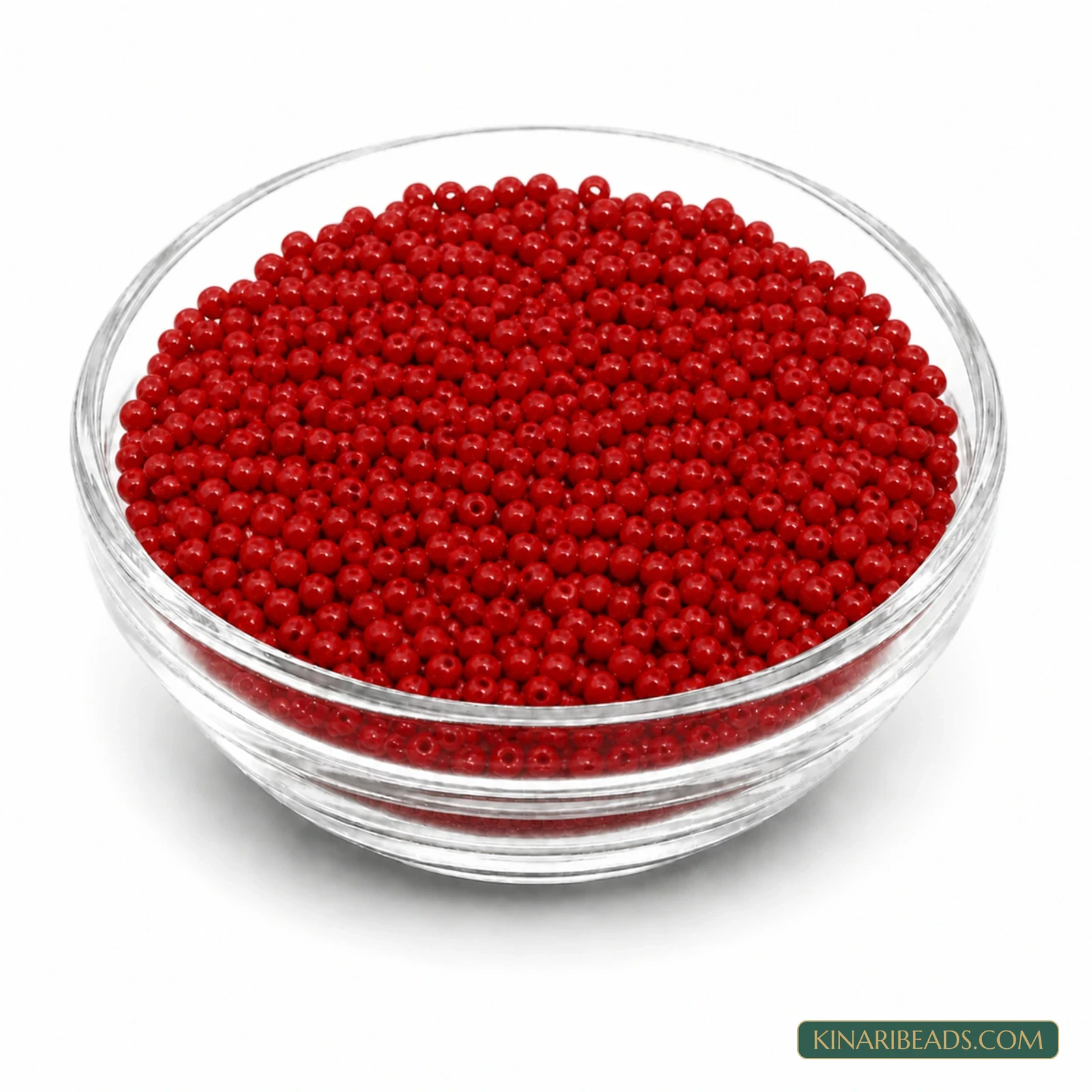 11/0 Opaque Round Glass Seed Beads for Aari Embroidery & Jewellery - 100g - Red Opaque colour