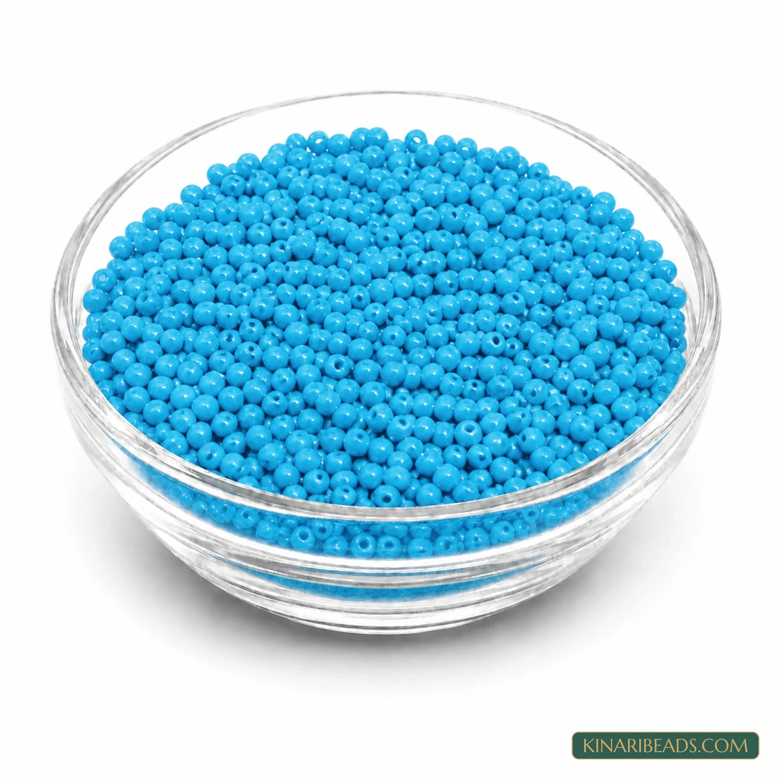 11/0 Opaque Round Glass Seed Beads for Aari Embroidery & Jewellery - 100g - Turquoise Opaque colour