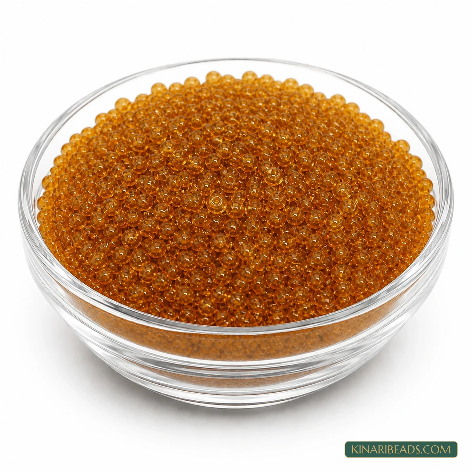 11/0 Transparent Glass Seed Beads – 100g Pack - Amber Trans colour