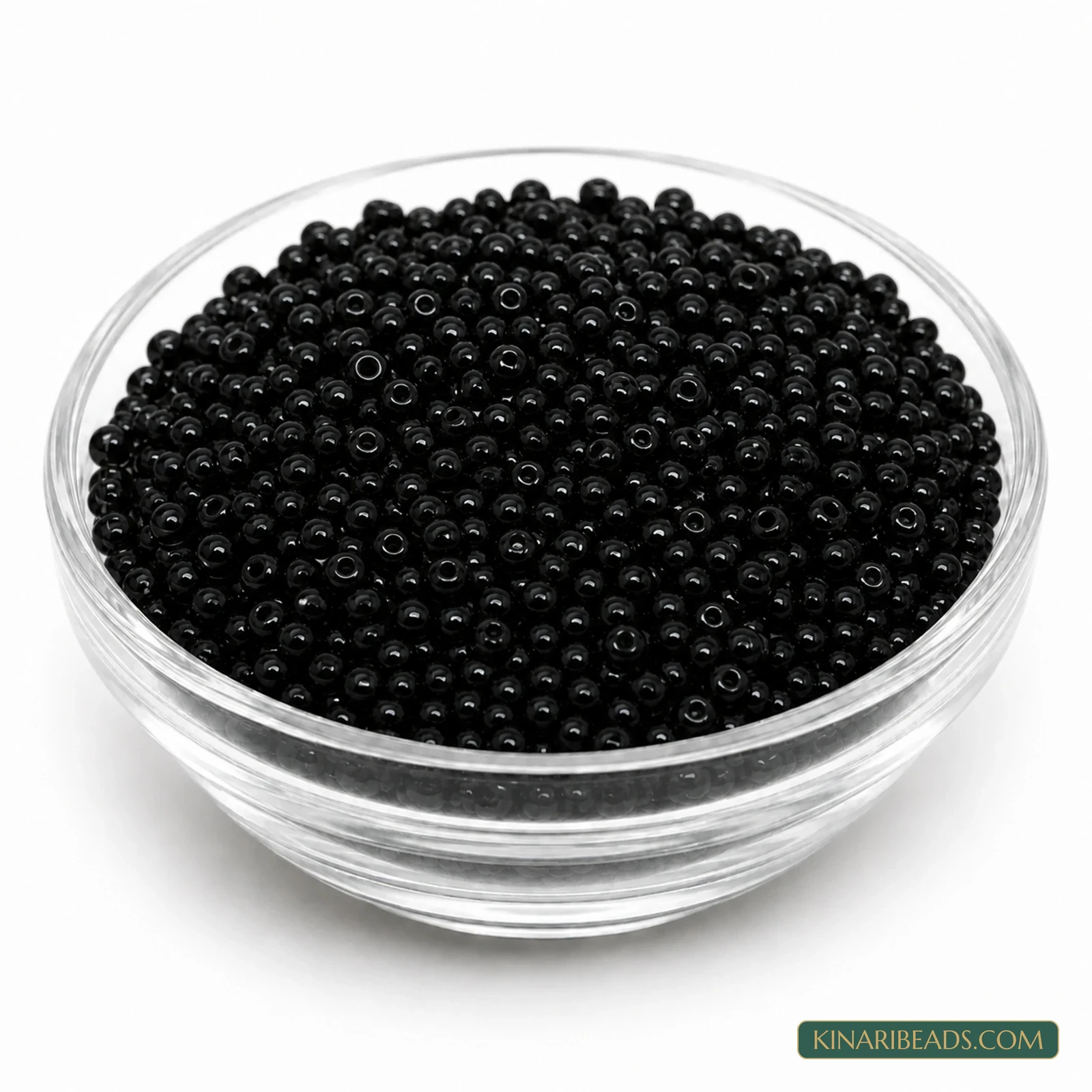 11/0 Transparent Glass Seed Beads – 100g Pack - Black Opaque colour