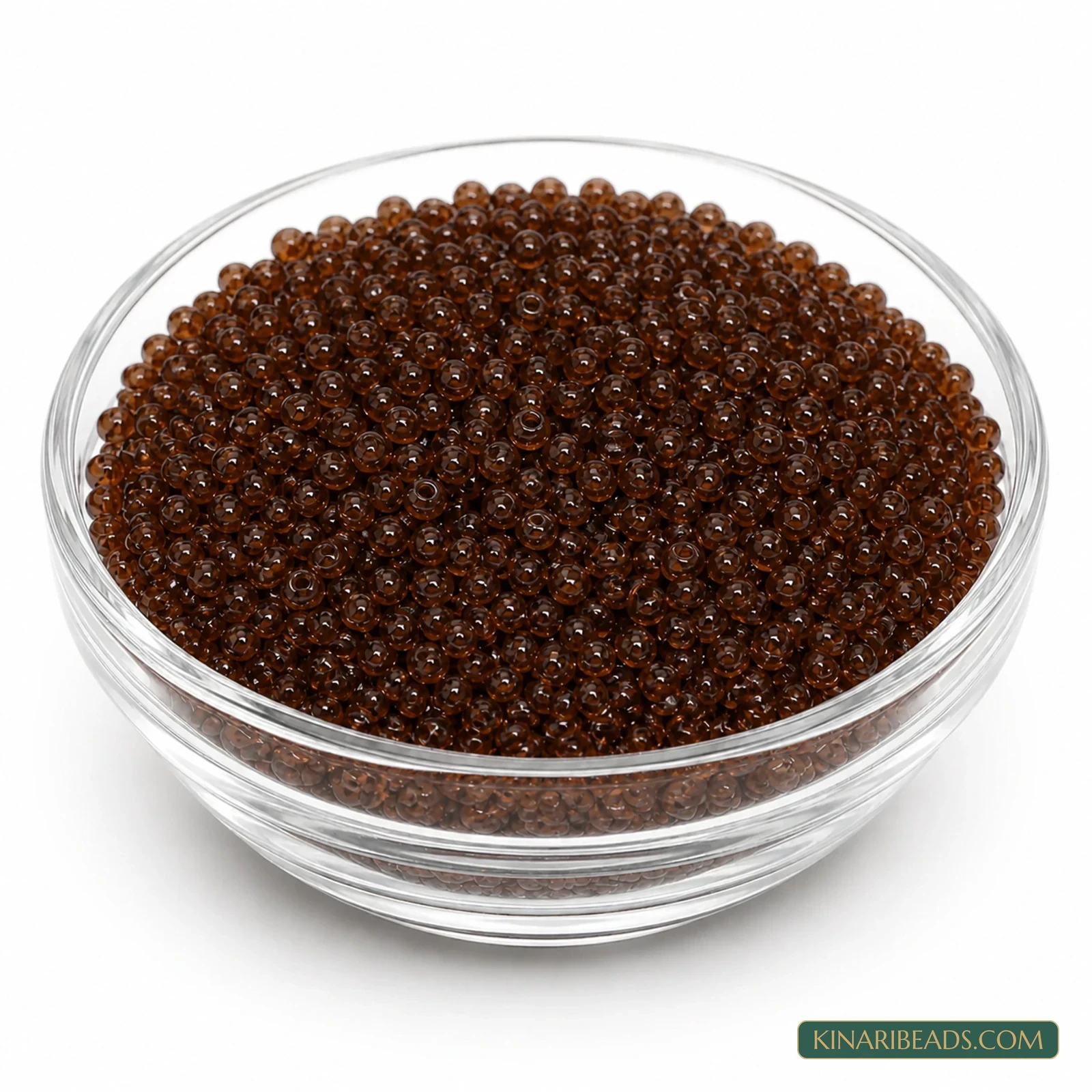 11/0 Transparent Glass Seed Beads – 100g Pack - Brown Trans colour