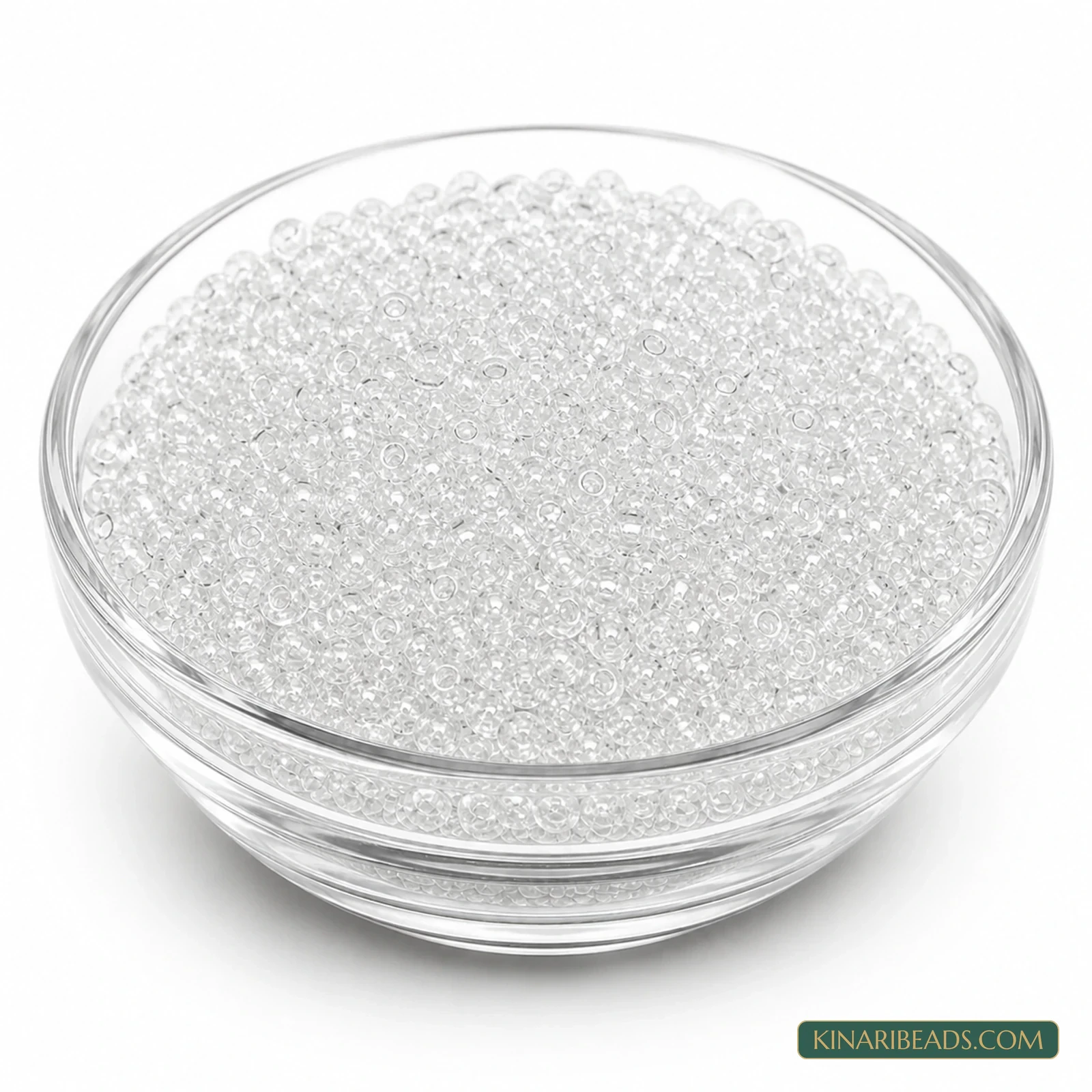 11/0 Transparent Glass Seed Beads – 100g Pack - Clear Trans colour