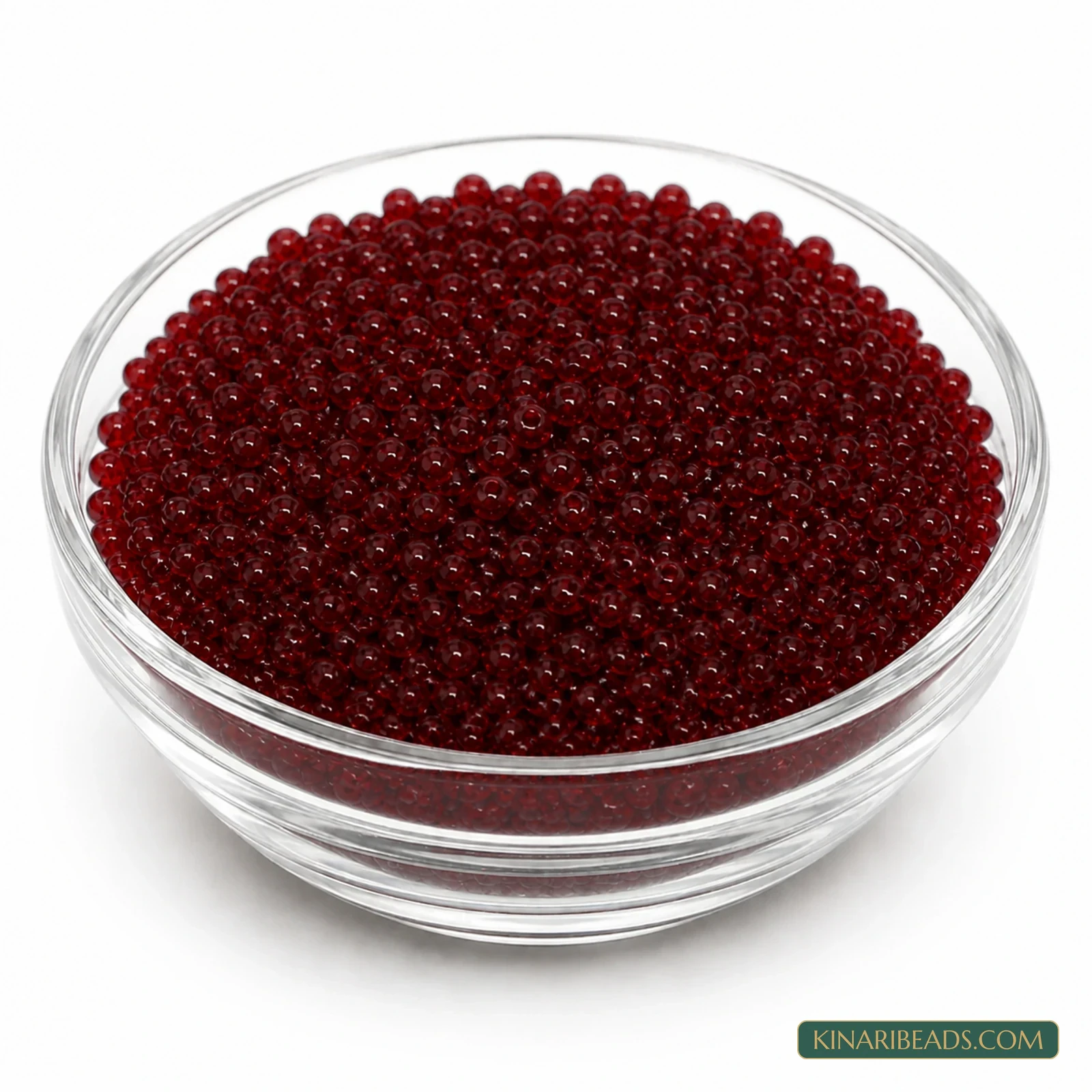 11/0 Transparent Glass Seed Beads – 100g Pack - Dark Red Trans colour