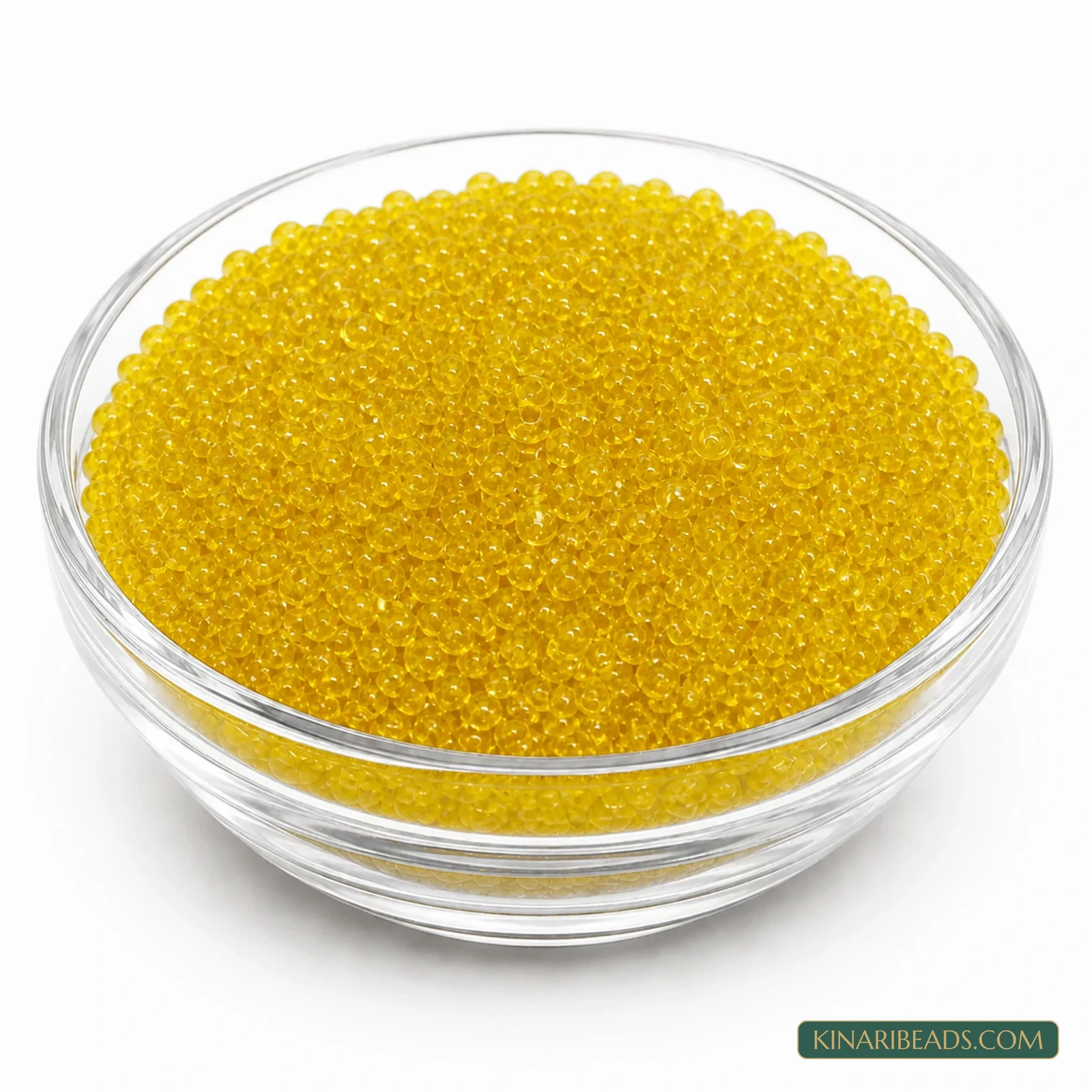11/0 Transparent Glass Seed Beads – 100g Pack - Golden Yellow Trans colour