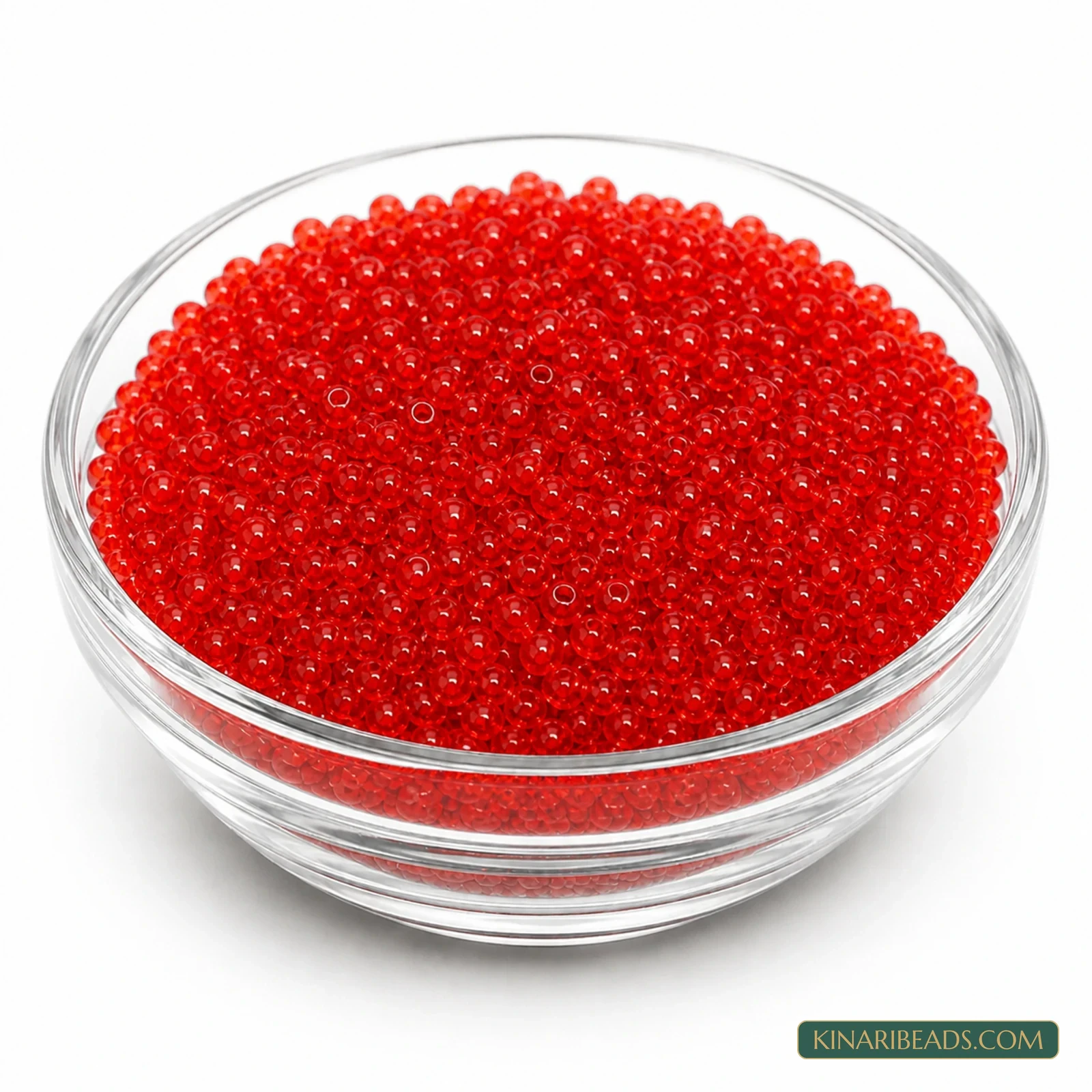 11/0 Transparent Glass Seed Beads – 100g Pack - Red Trans colour
