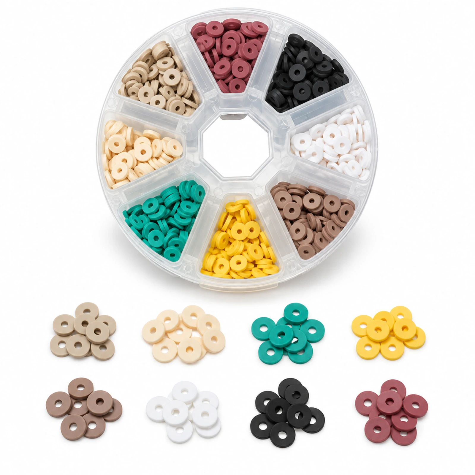 1120-Piece 8-Colour Polymer Clay Heishi Beads Kit