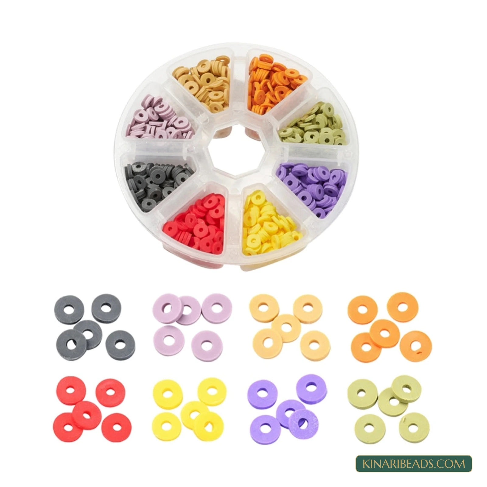 1,120-Piece Heishi Polymer Clay Beads Kit – 8 Colours - Multicolour colour