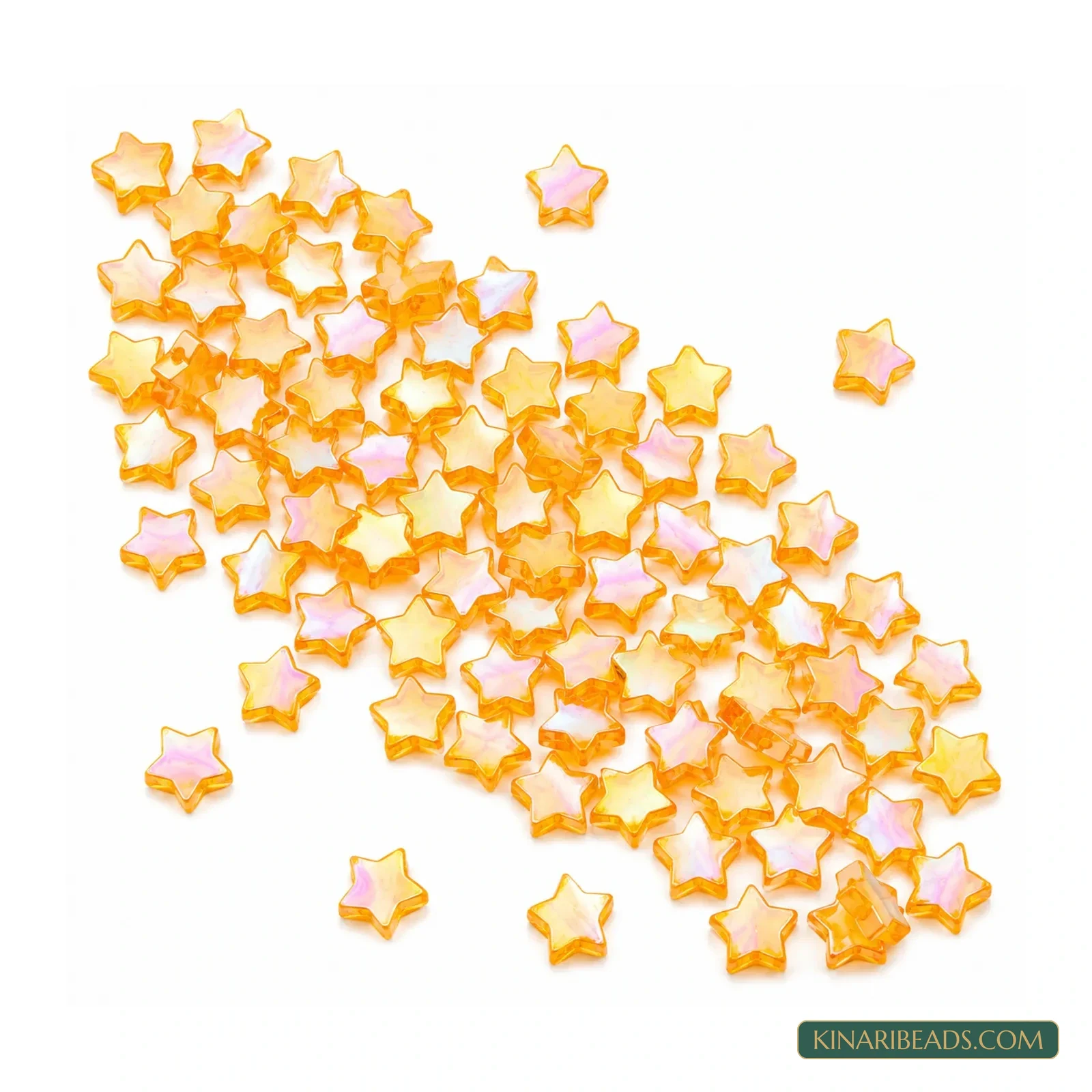 11mm Transparent Star-Shaped Acrylic Beads - 100g (Approx. 425 Pcs)