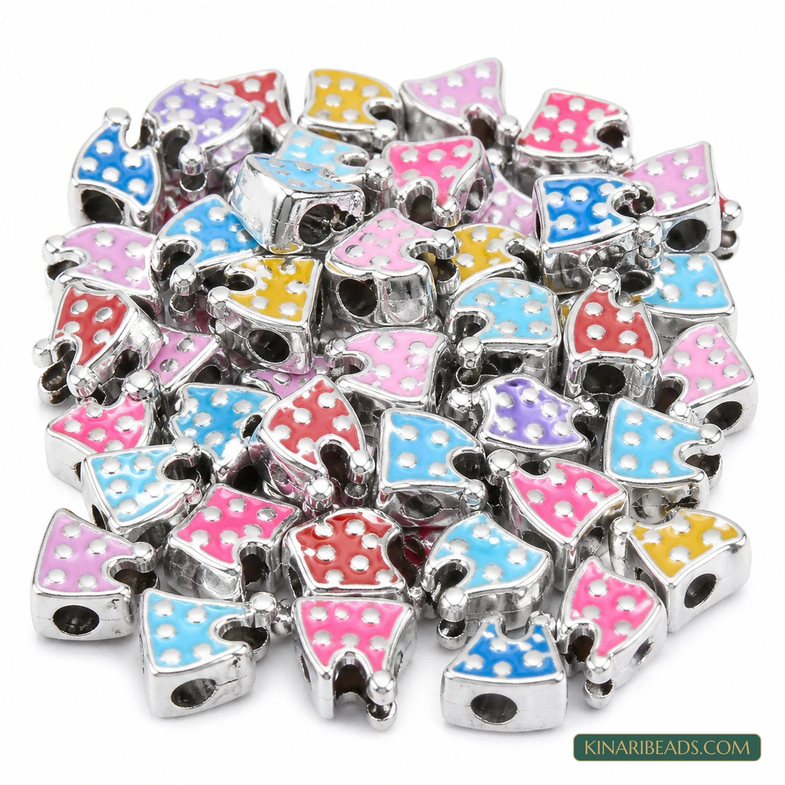 11x14x7mm Multicolour Enamel Christmas Hat Large-Hole Acrylic Beads - 20 Pcs