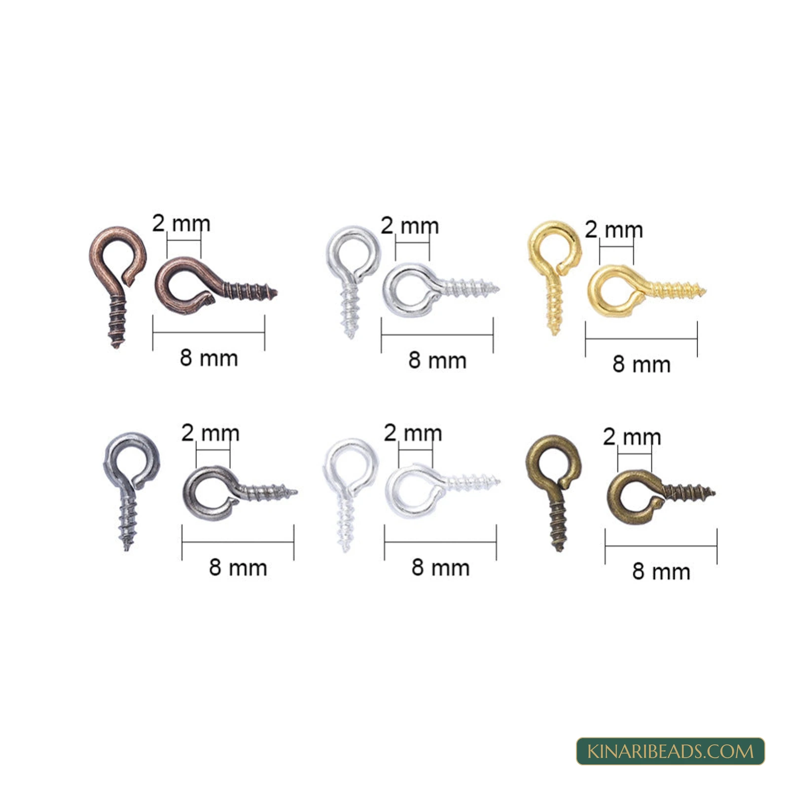 120-Piece Screw Eye Pin Peg Bails Kit – 6 Colours product image