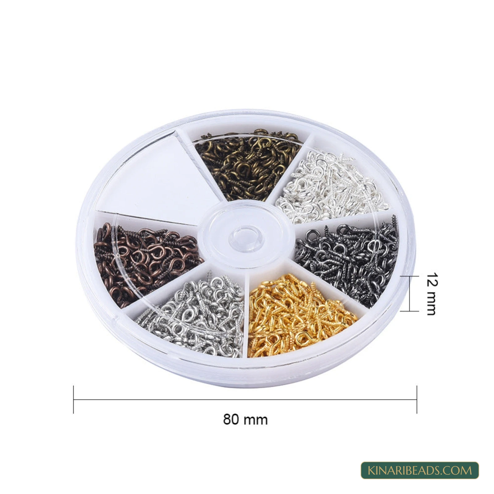 120-Piece Screw Eye Pin Peg Bails Kit – 6 Colours product image