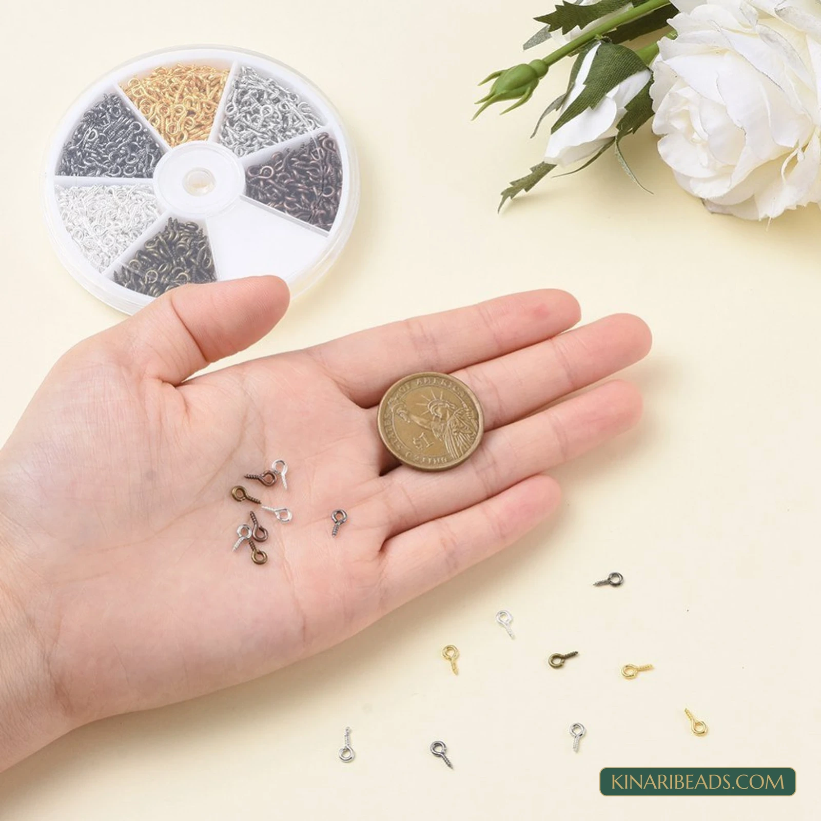 120-Piece Screw Eye Pin Peg Bails Kit – 6 Colours product image