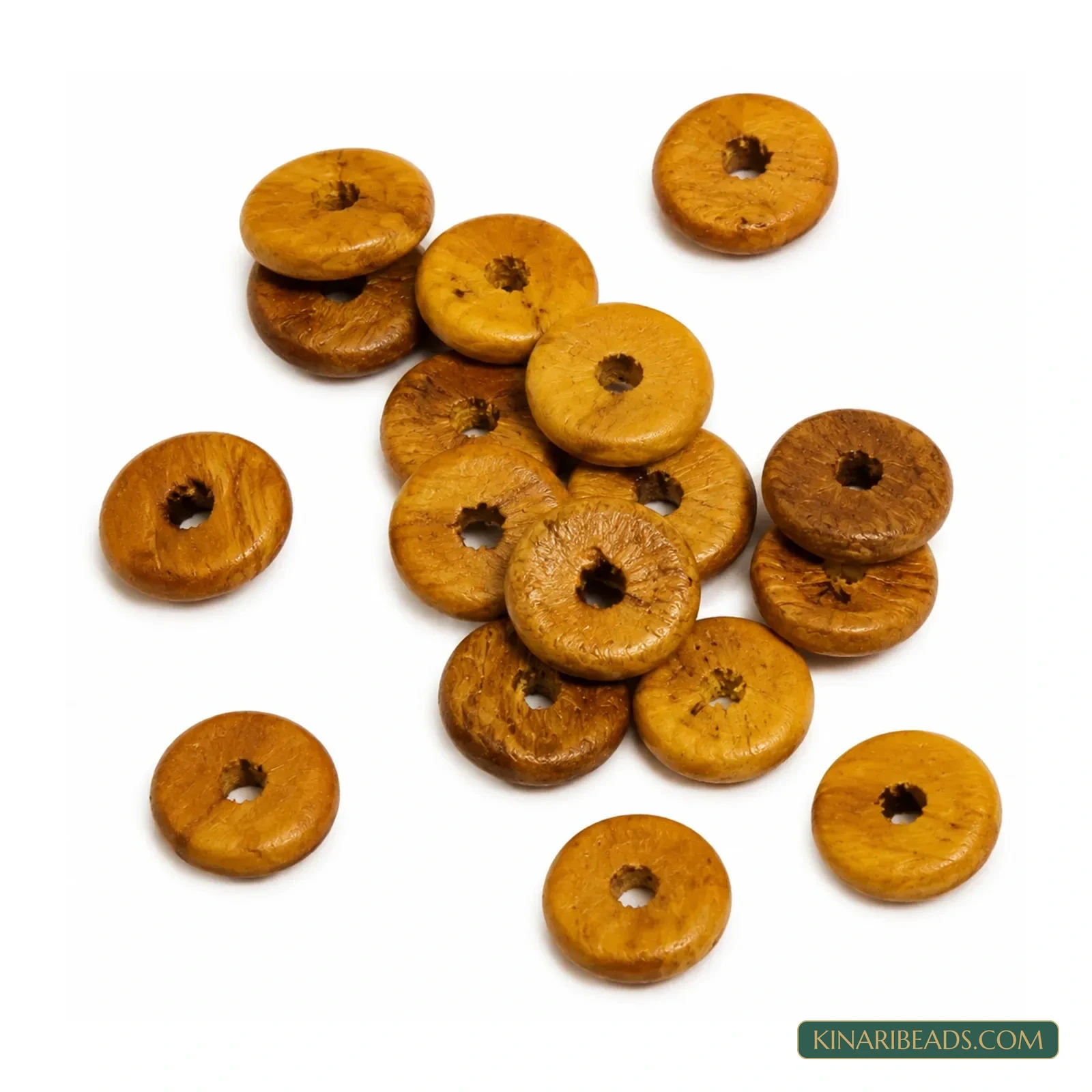 12mm Coloured Wooden Disc Spacer Beads - 100g