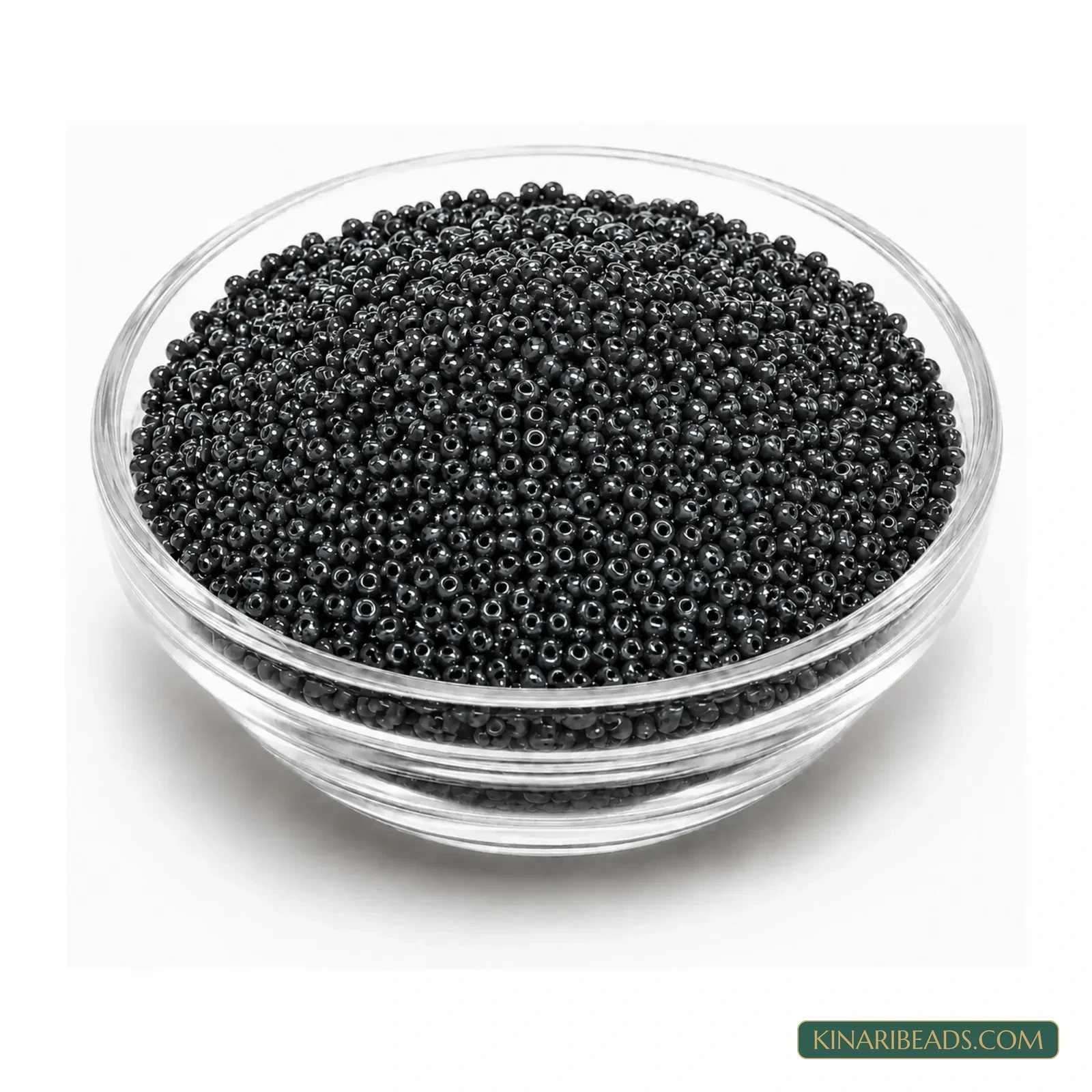 Wholesale 13/0 Luster Polish Round Glass Seed Beads - 450g Pound - Black Luster colour